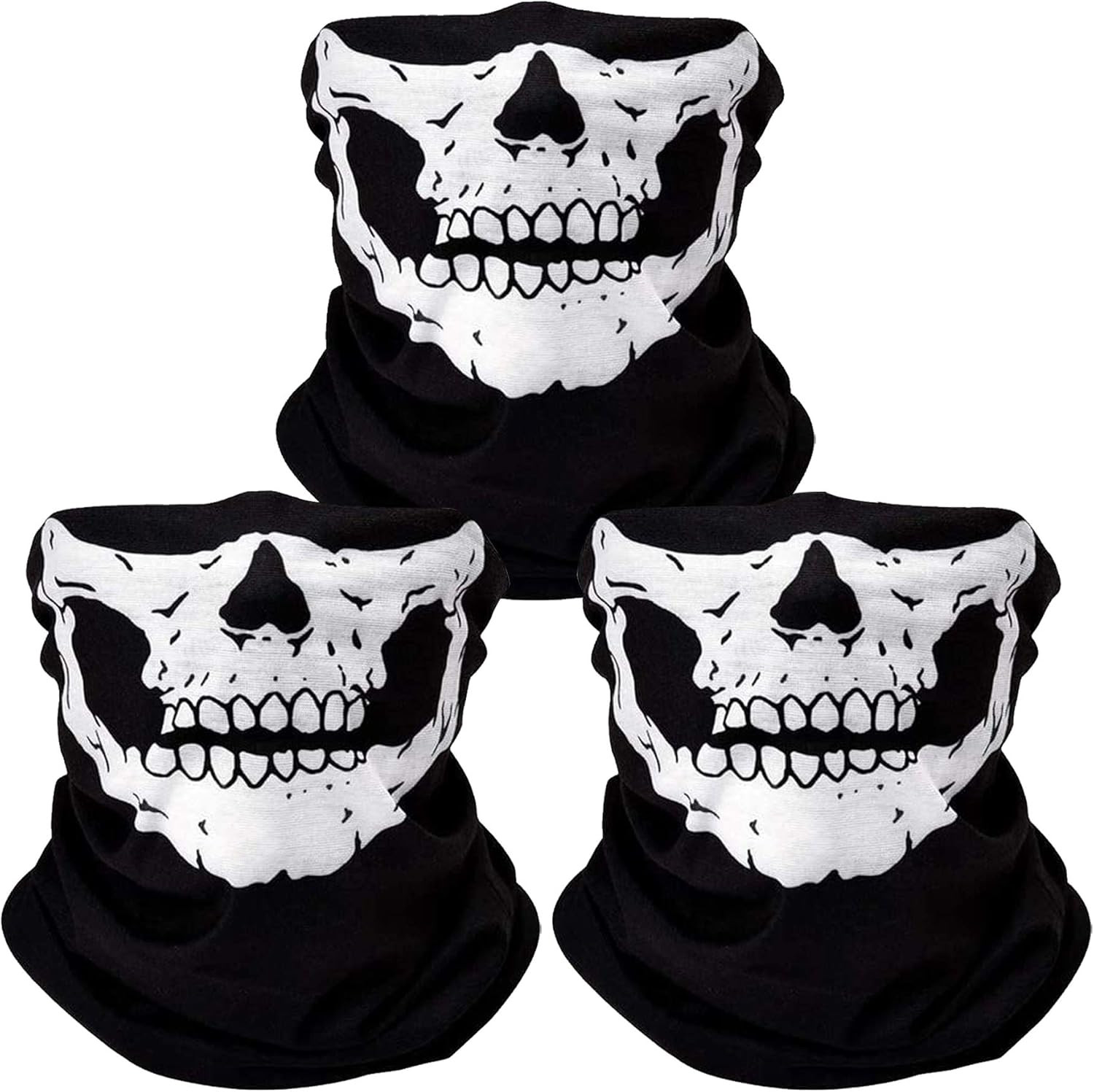 3 Piezas De M�Scara De Calavera Transpirable Pasamonta�As Cuello Polaina