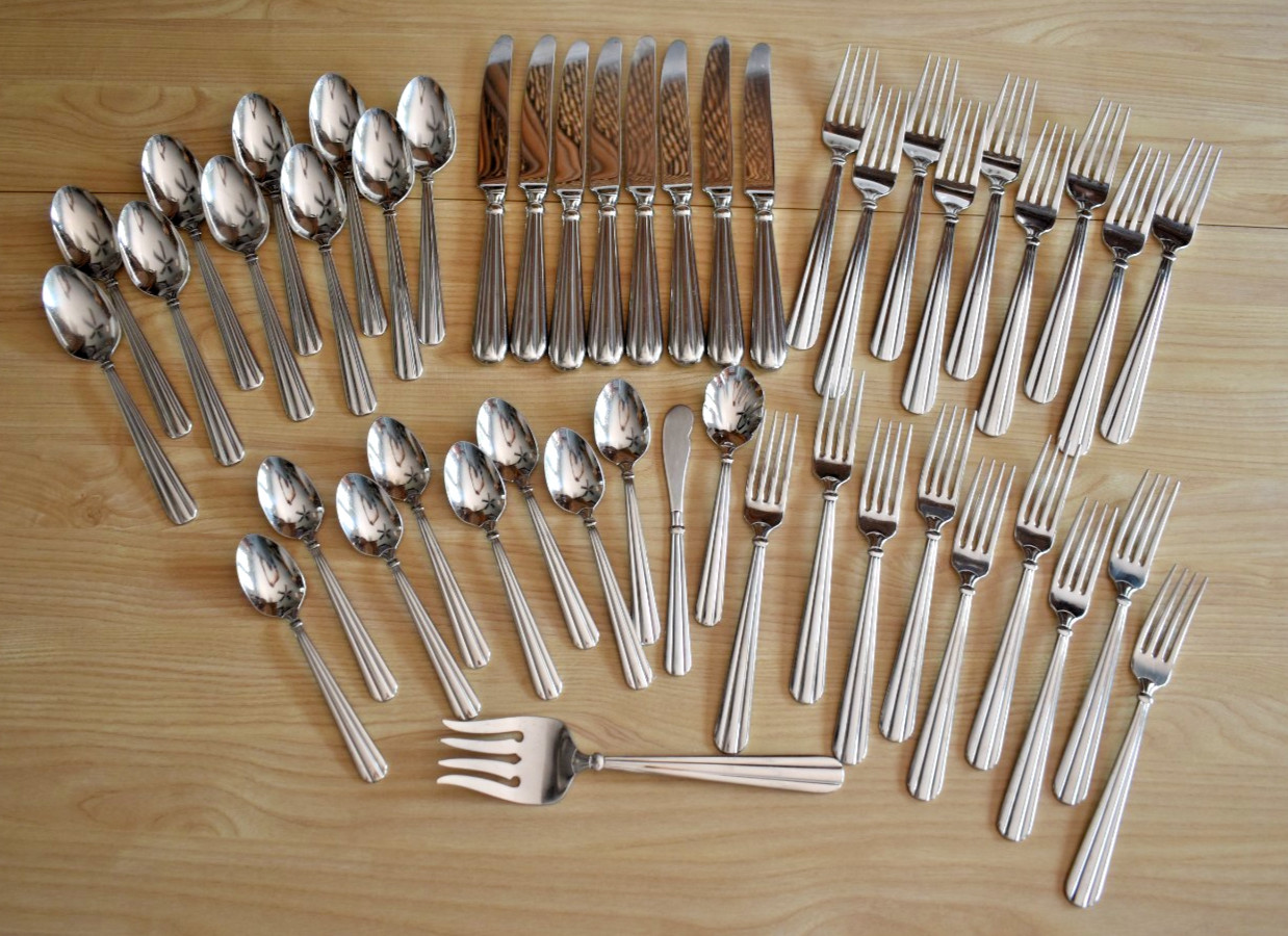 Oneida Unity Pattern USA Heavy Stainless Flatware 47 Pc Service for 8 + Extras