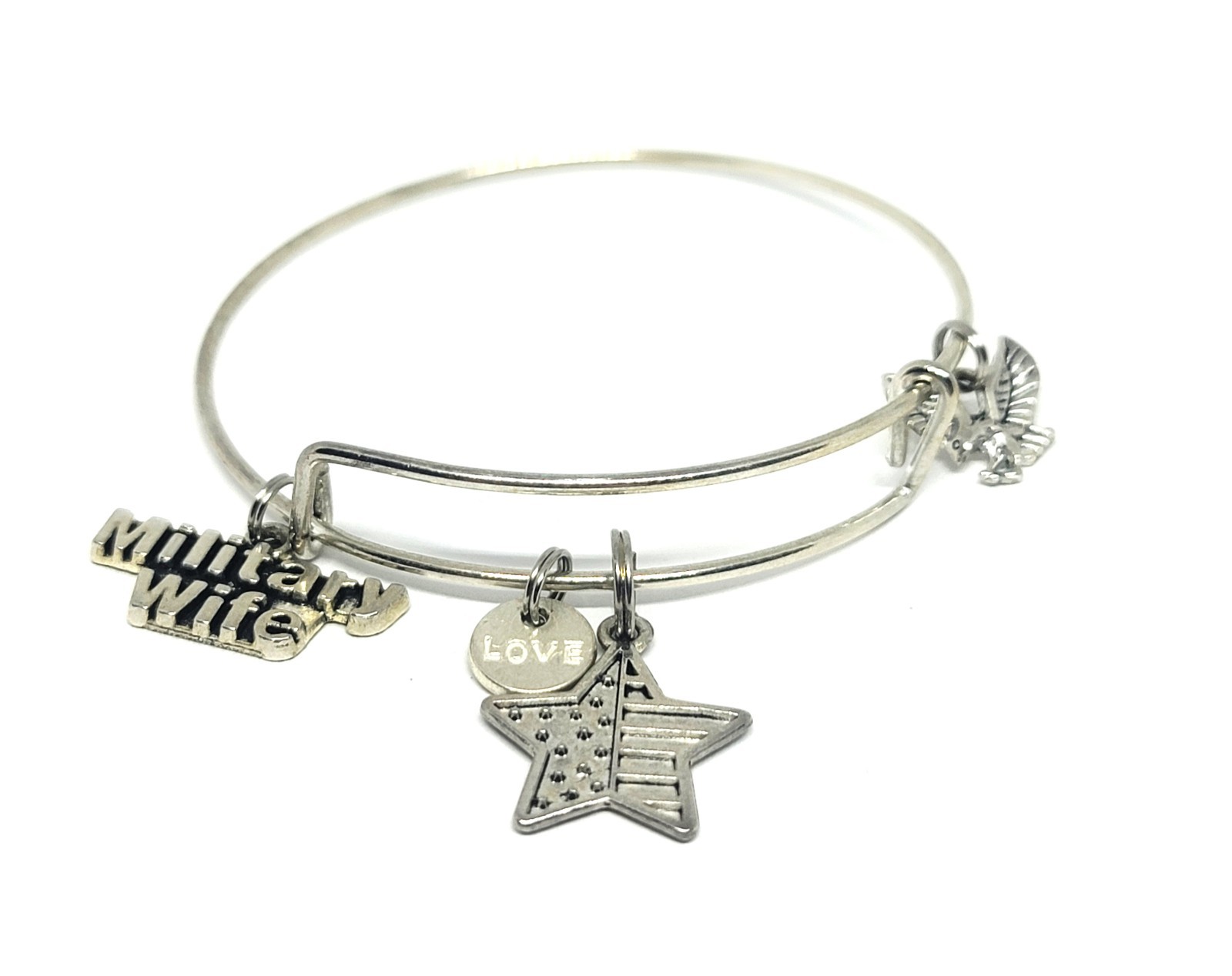 Military Wife Bangle Charm Bracelet