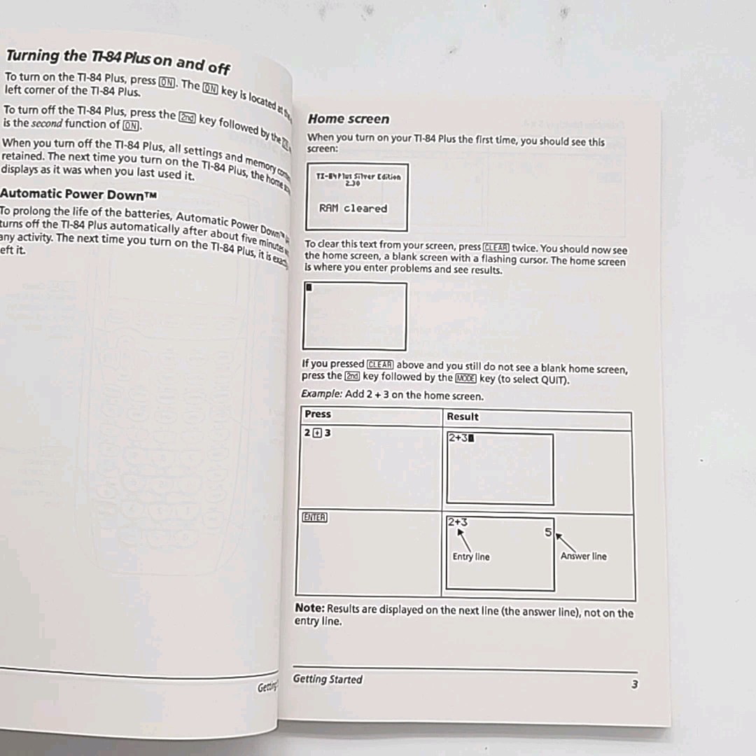 Texas Instruments Instruction Manual For TI-84 Plus & Silver Ed MANUAL ONLY