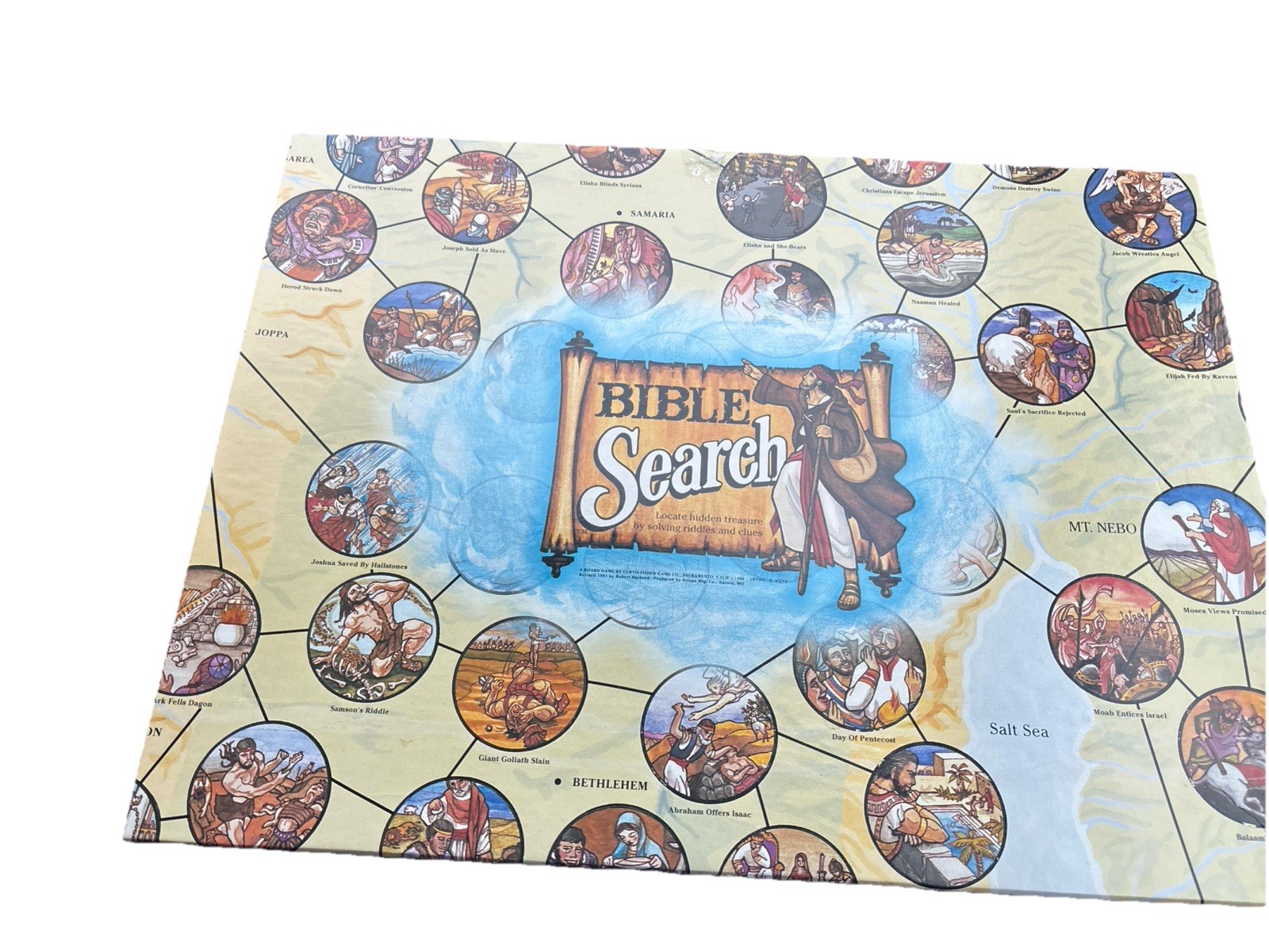 1980 Bible Search Board Game Curtis Fisher Game Co Stoops Mtg Company - Complete