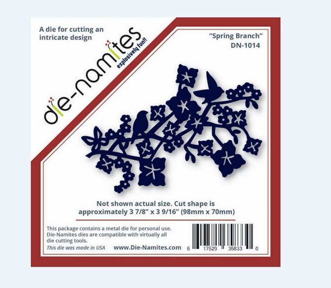 NEW - Die-Namites Die Intricate Design ~ Spring Branch DN-1014 Bird Flower Die