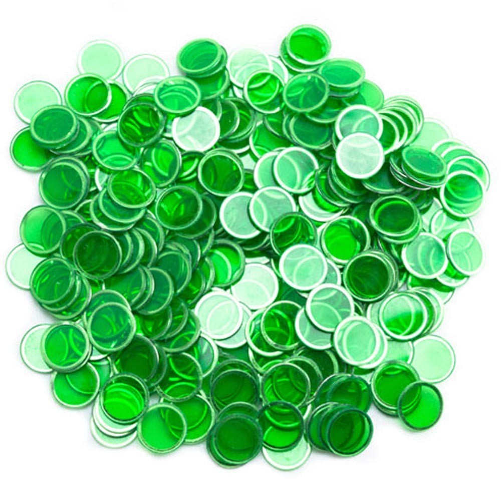 Green Magnetic Bingo Chips 3/4" Size- Bag of 100