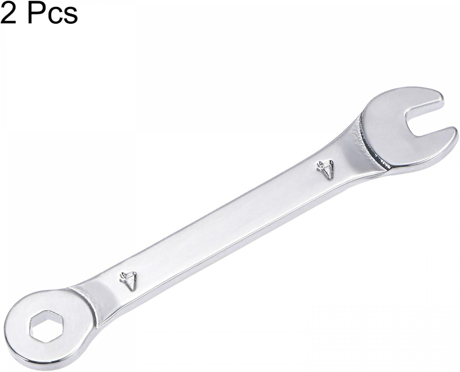 Thin Combination Wrench with Offset 6-Point End and Angled Open End, Metric Mirr