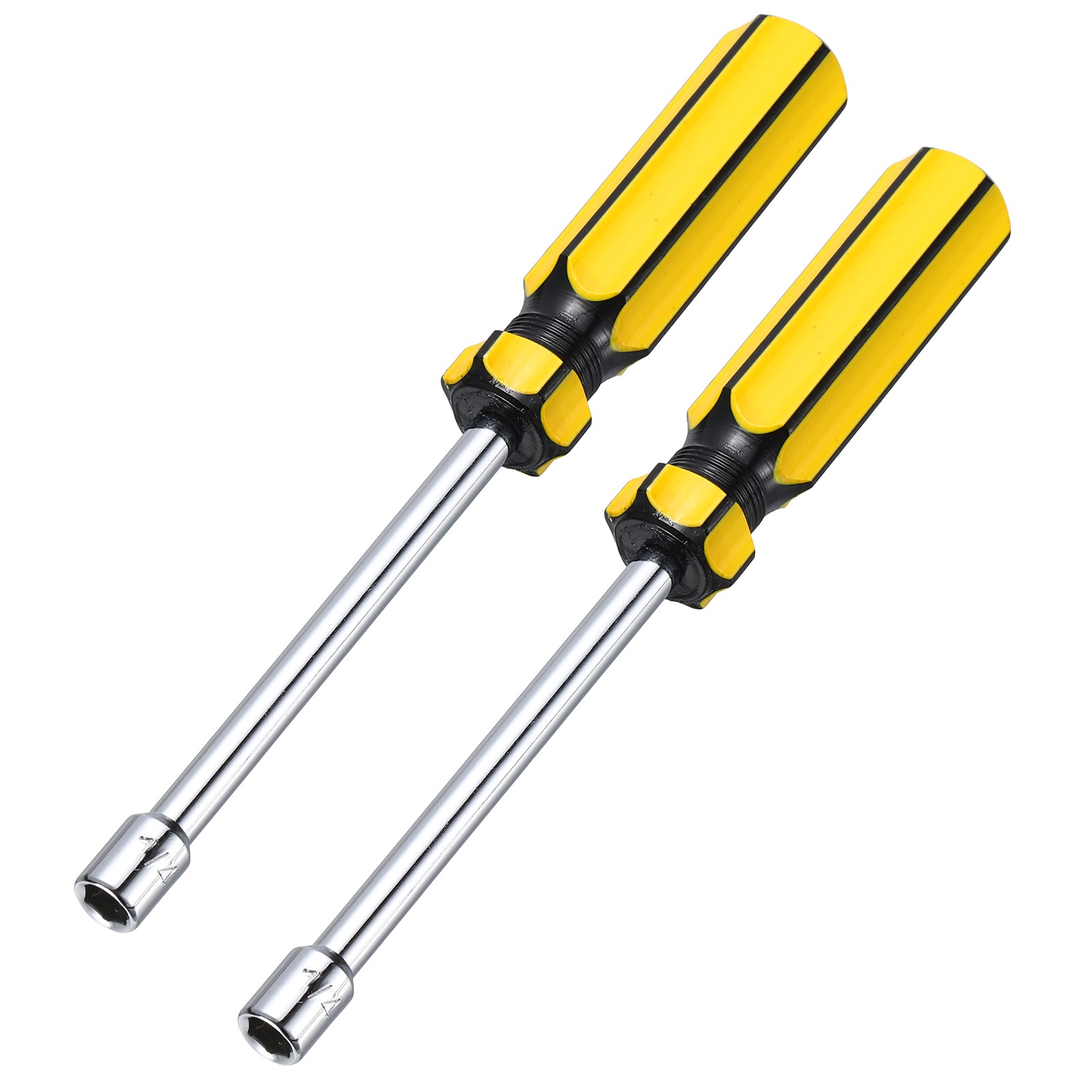 2pcs Non-Magnetic Nut Driver, 1/4" Hex Nut Driver with PVC Handle