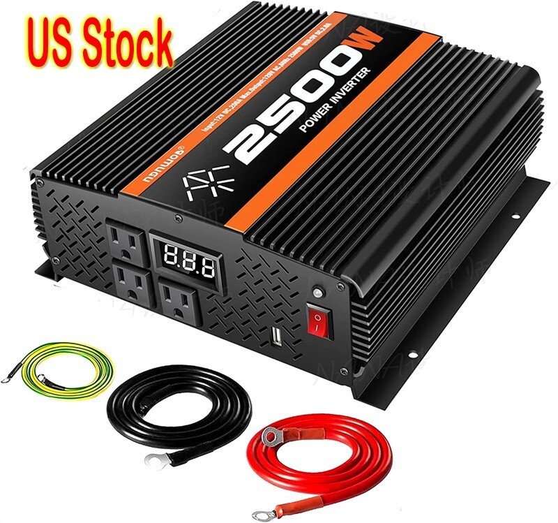2500W Inverter Power Inverter 12V to 110V dc to ac Power Converters Camp Car