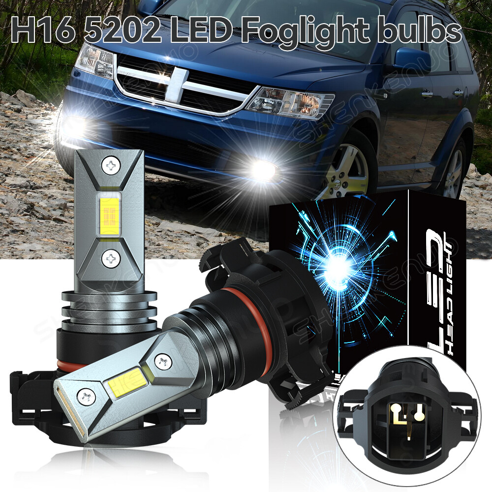 For Dodge Journey 2010-2019 6000K 2PC 5202 LED Fog Light Bulbs 2504 White Bright