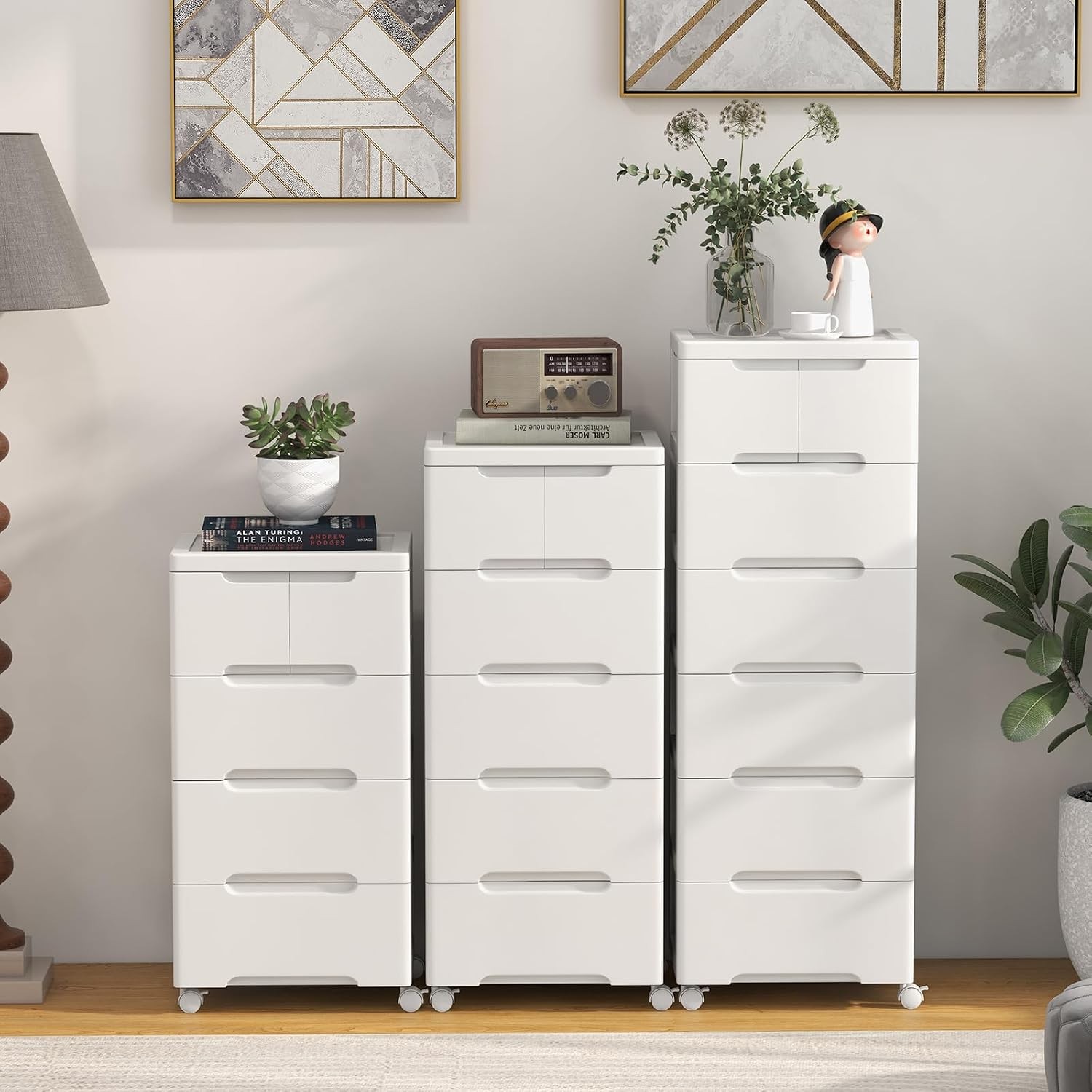 7-Drawer Plastic Rolling Storage Cart Mobile Storage Cabinet