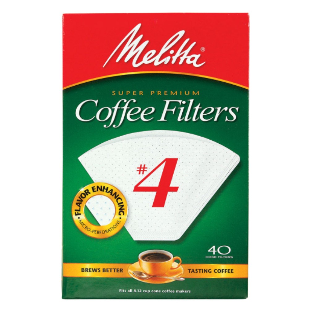 Melitta 624404 No.4 White Cone Shape Coffee Filters