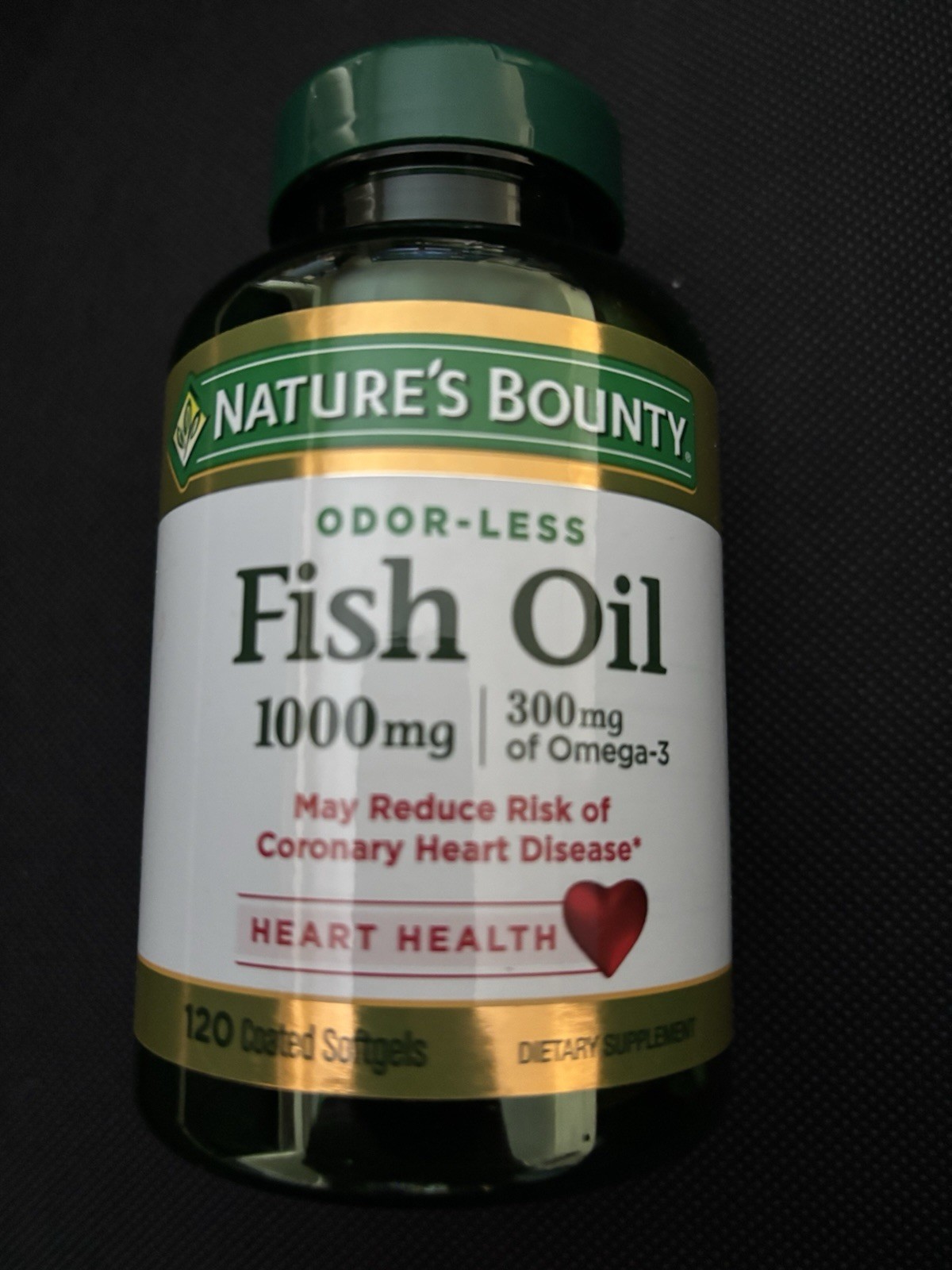 Nature's Bounty Odor-Less Fish Oil 1000mg 120 Softgels Heart Health Supplement