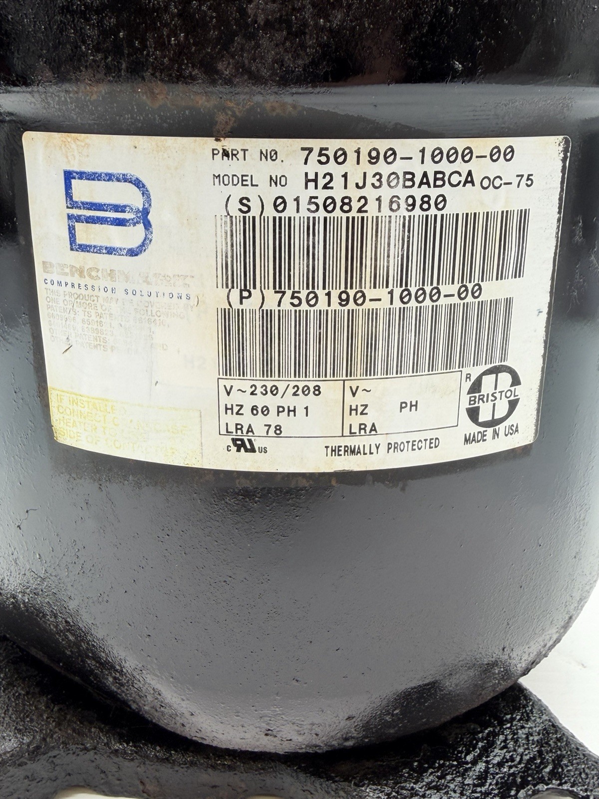 Benchmark H21J30BABCA AC Compressor Used Tested ❄️