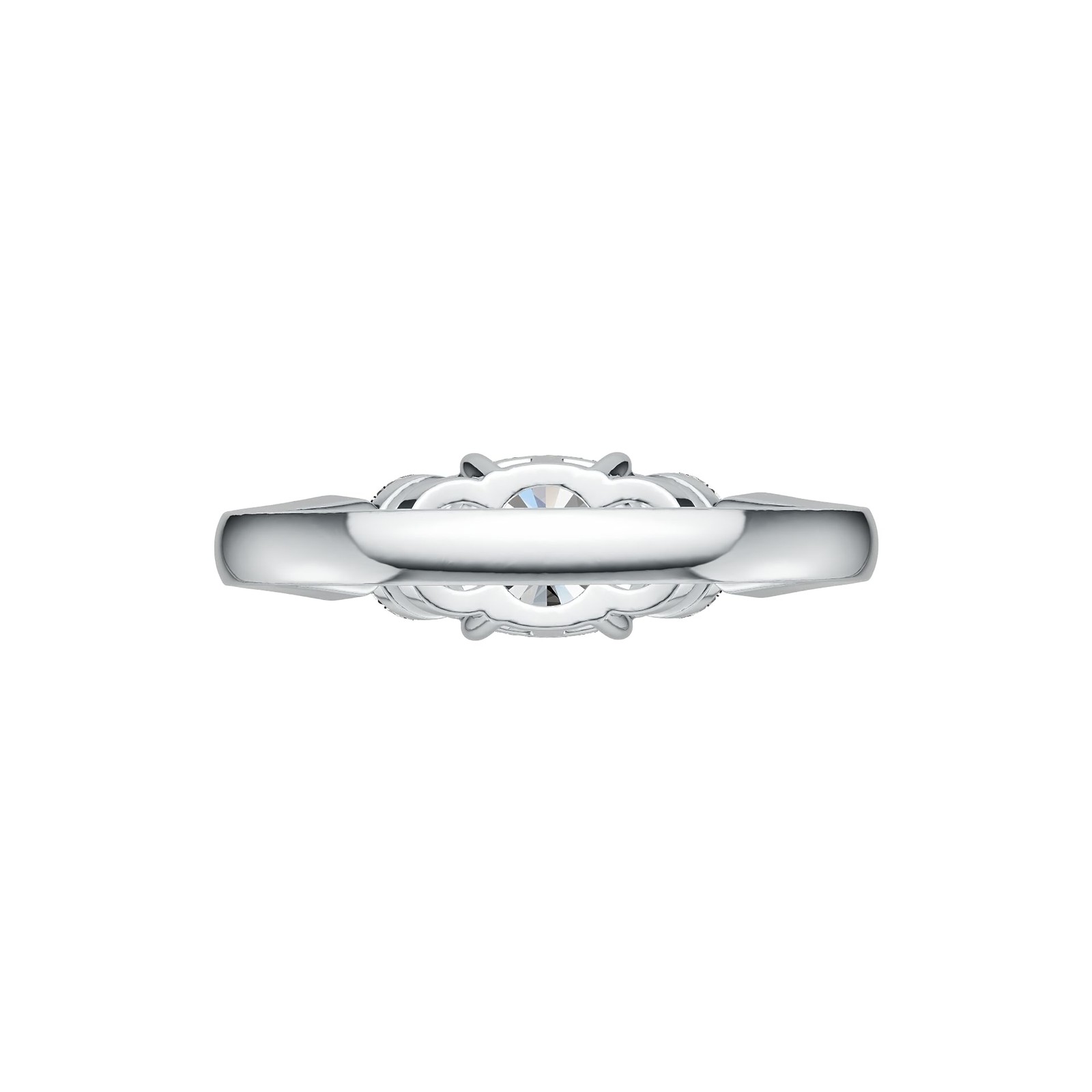 Sterling Silver Semi Mount Ring Setting Cushion CU 7X7mm with White Topaz