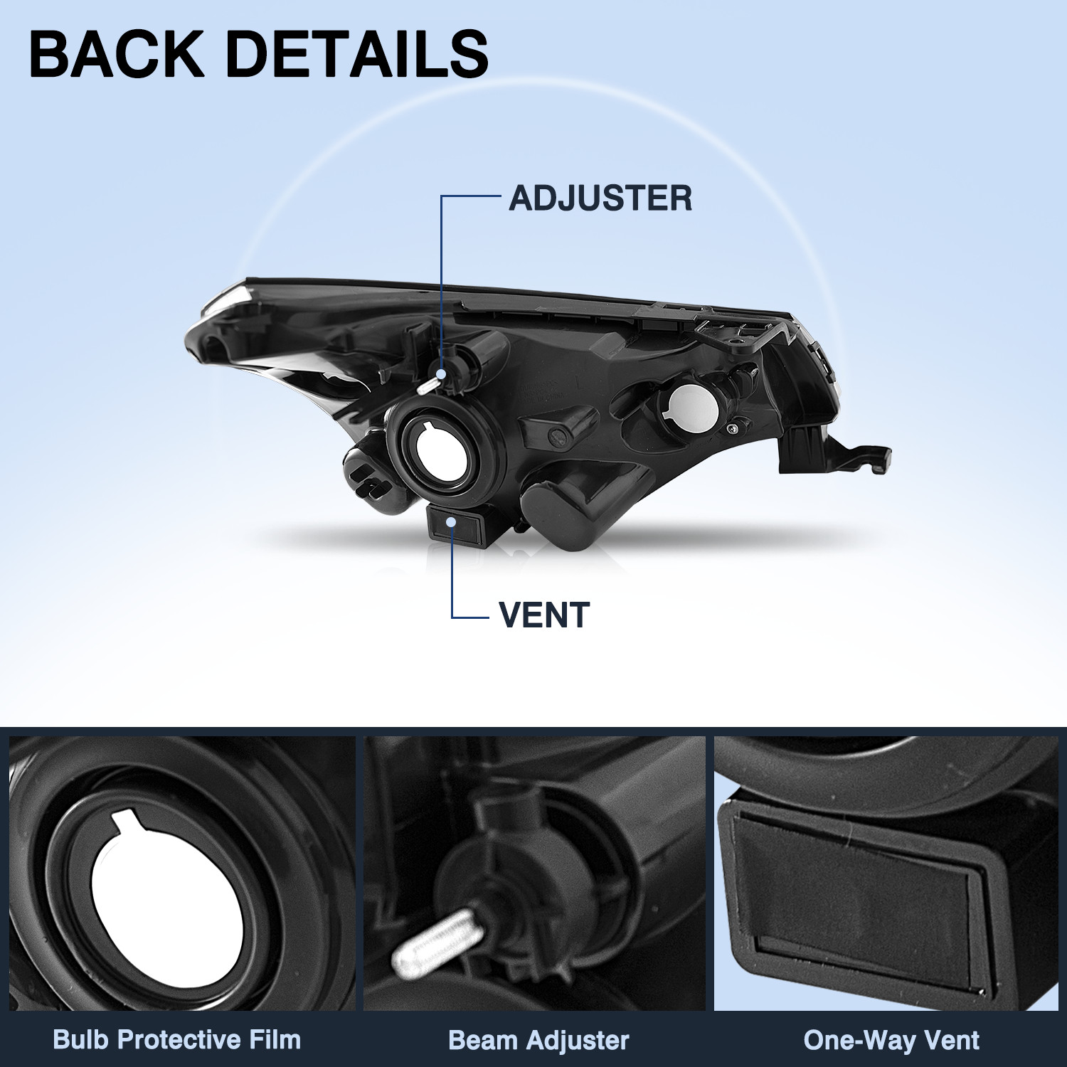 For 2008-2011 Ford Focus S|SE|SES|SEL Black Clear Headlights Assembly L+R 08-11