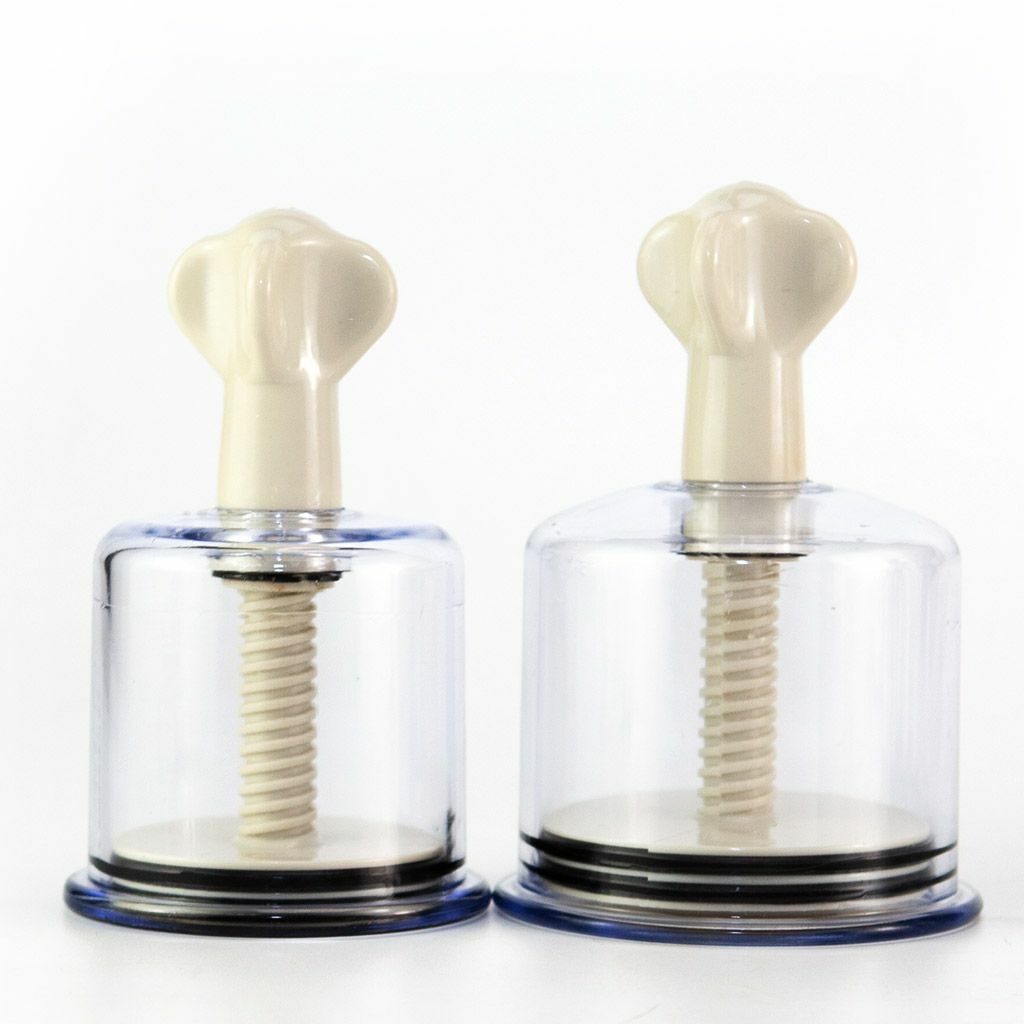 1-2PCS Vacuum Twist Rotary Cupping Set Nipple Sucker Enlargement NO-Pump Suction