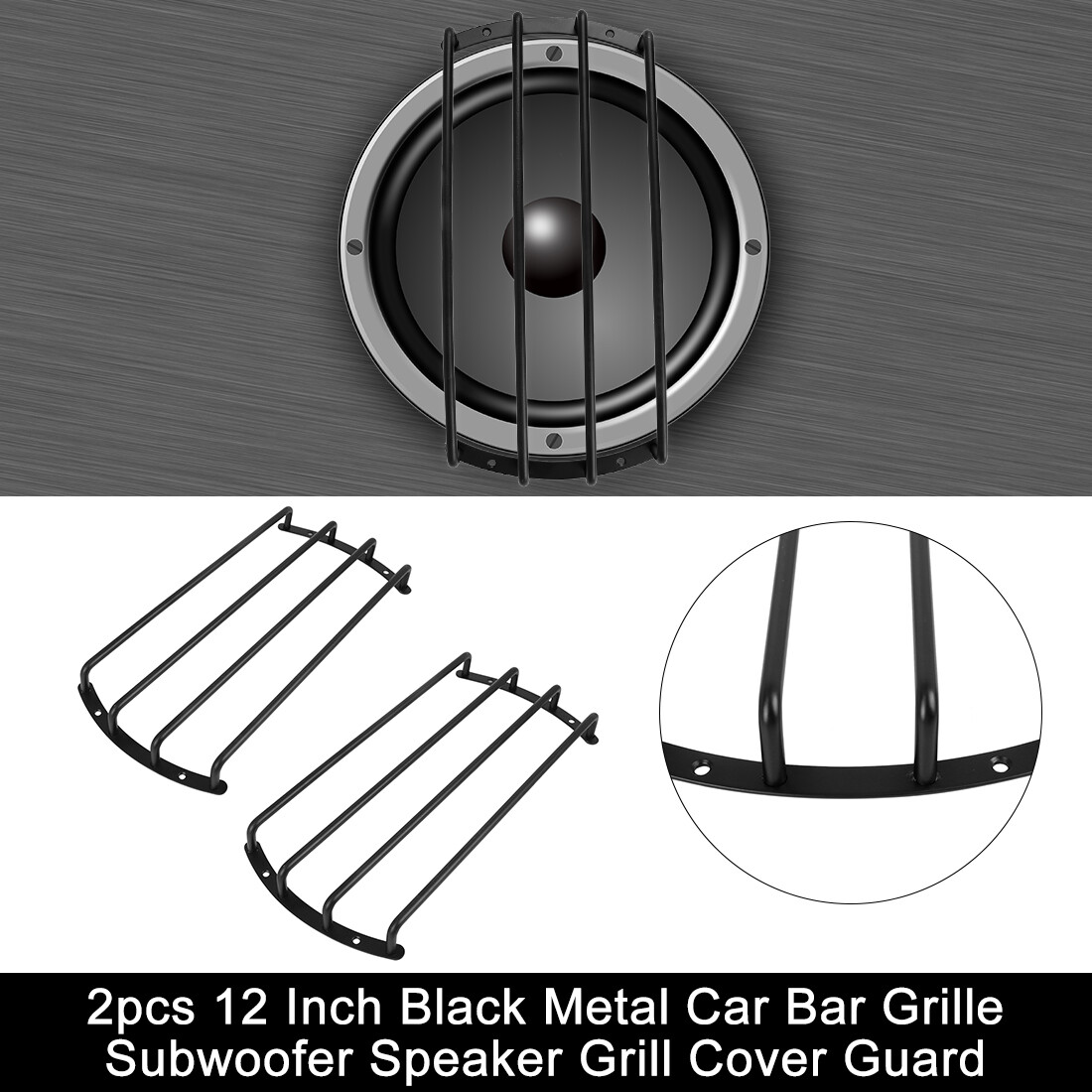 2pcs 12 Inch Metal Car Bar Grille Subwoofer Speaker Grill Cover Protector Guard