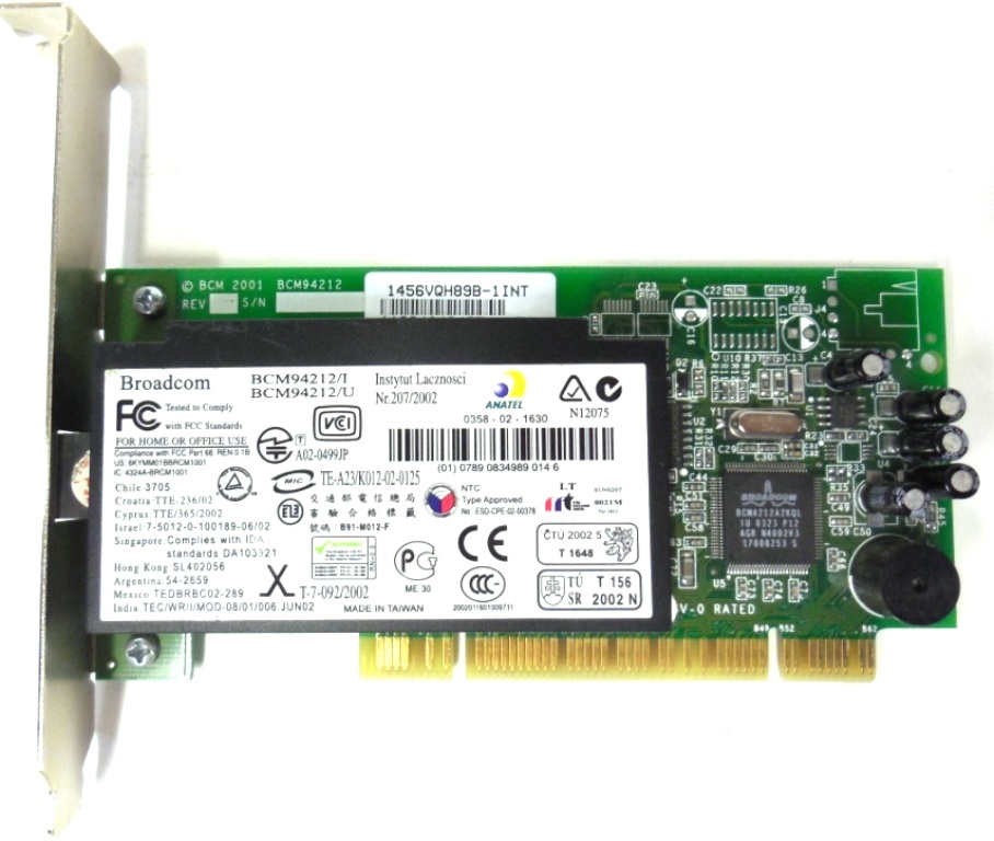 BROADCOM, PCI MODEM, BCM94212/I, BCM94212/U
