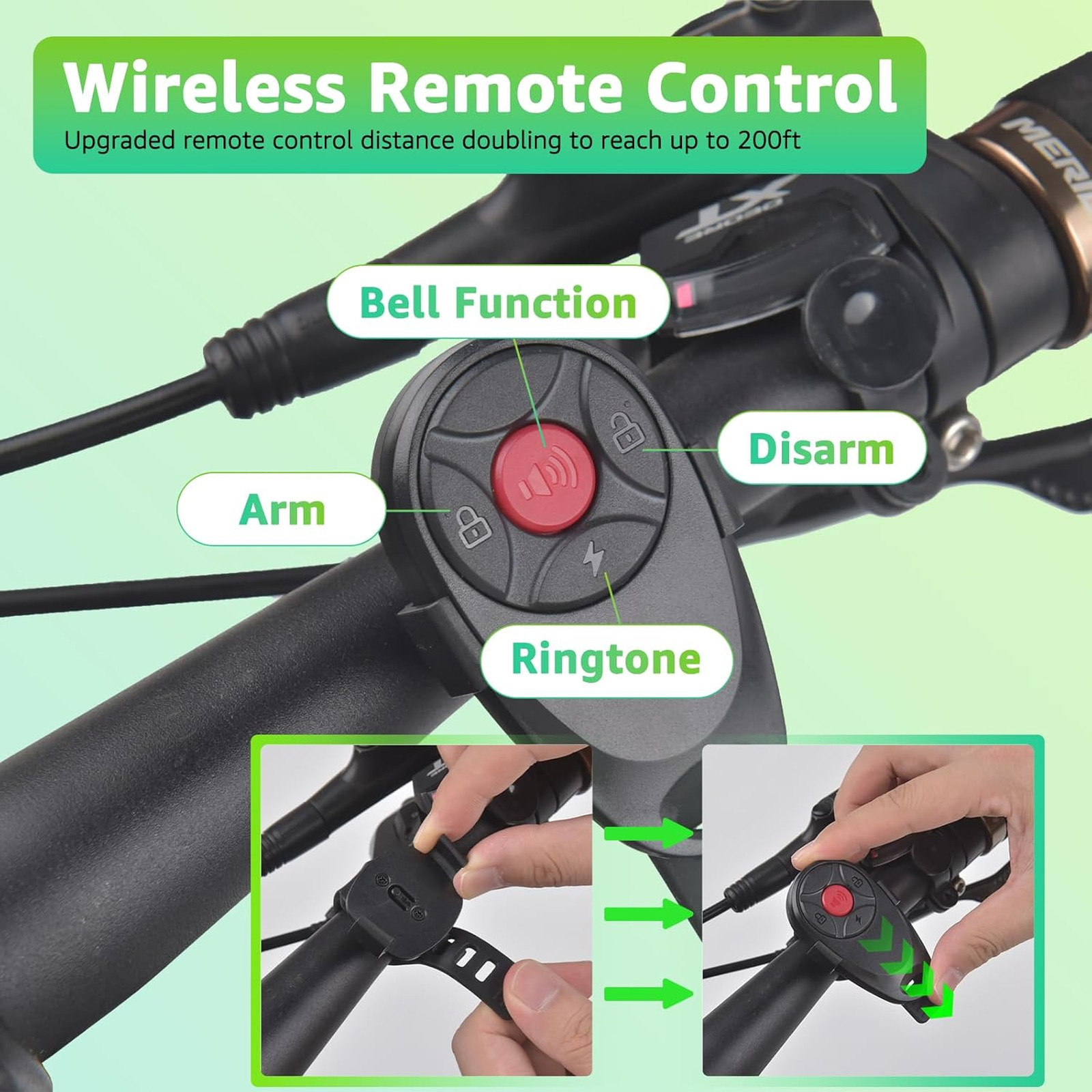 Motorcycle Alarm System with Remote 113dB Waterproof Adjustable Volume and