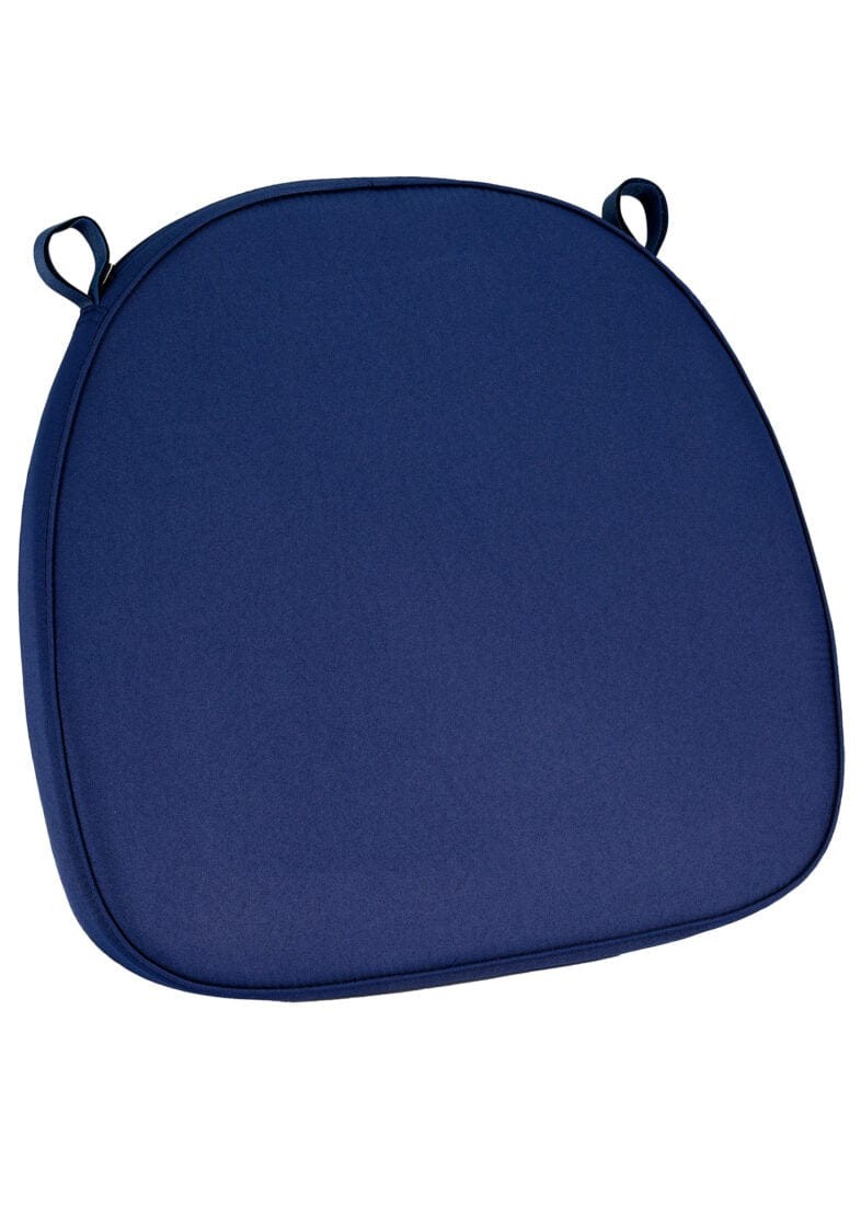 Navy Blue Fabric 2” Thick Cross Back Cushion by Chivari