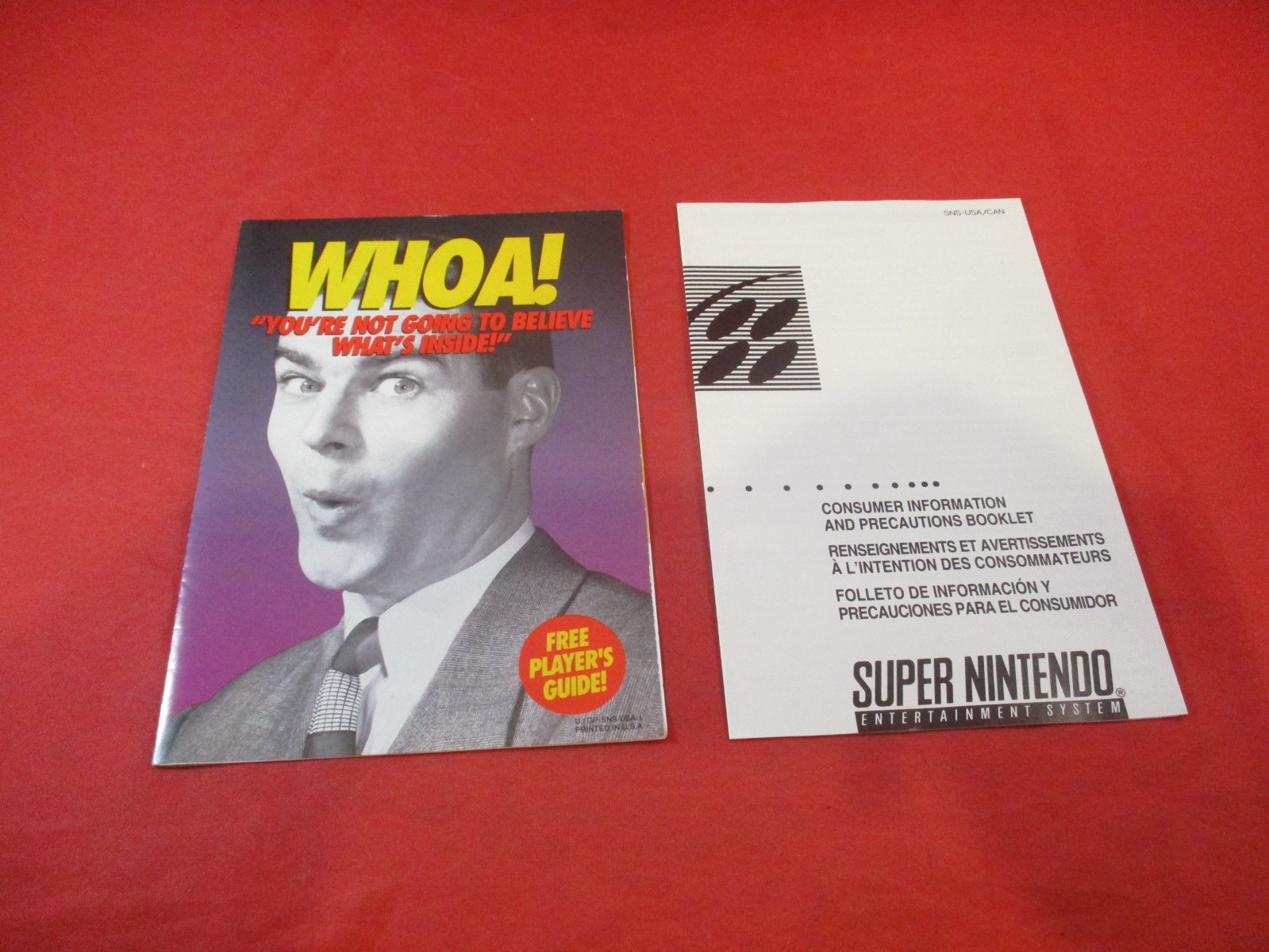 "Whoa!"/"It's Scary" Super Nintendo SNES Power Club Promo + Precautions Insert #