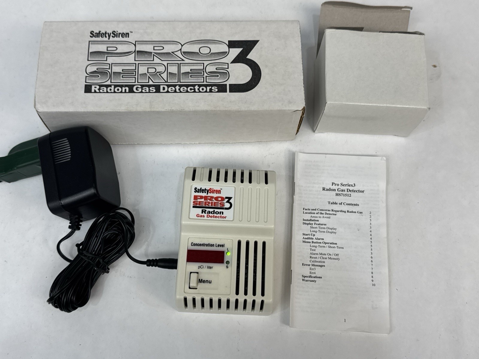 Safety Siren Pro Series 3 Radon Gas Detector HS71512 NEW With BOX
