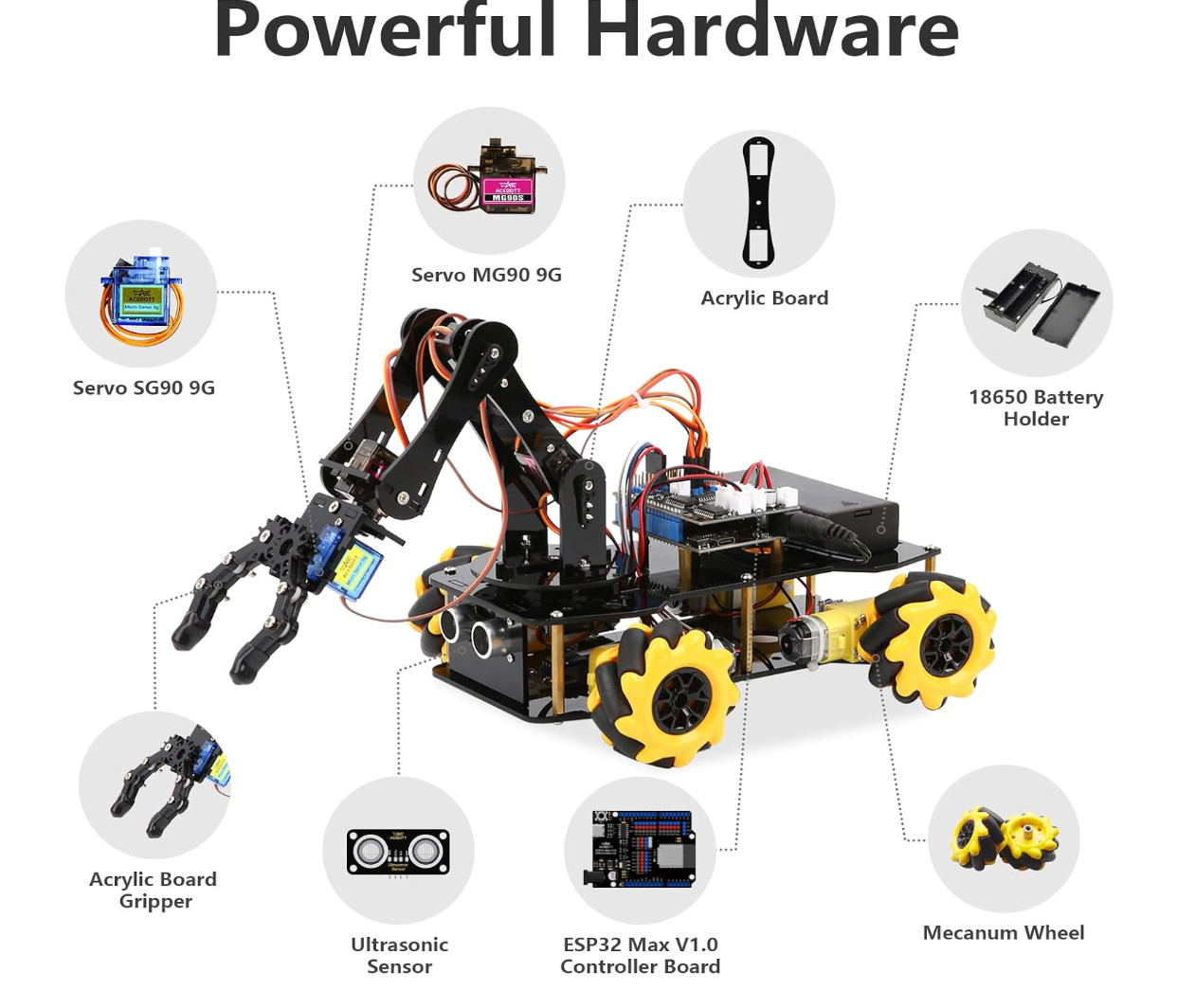 13 complete Smart Robot Arm & Car Kits