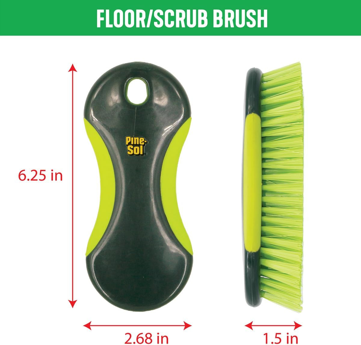 Scrub Brush Set - Long Handle Cleaning Brushes with Heavy Duty Bristles and Comf