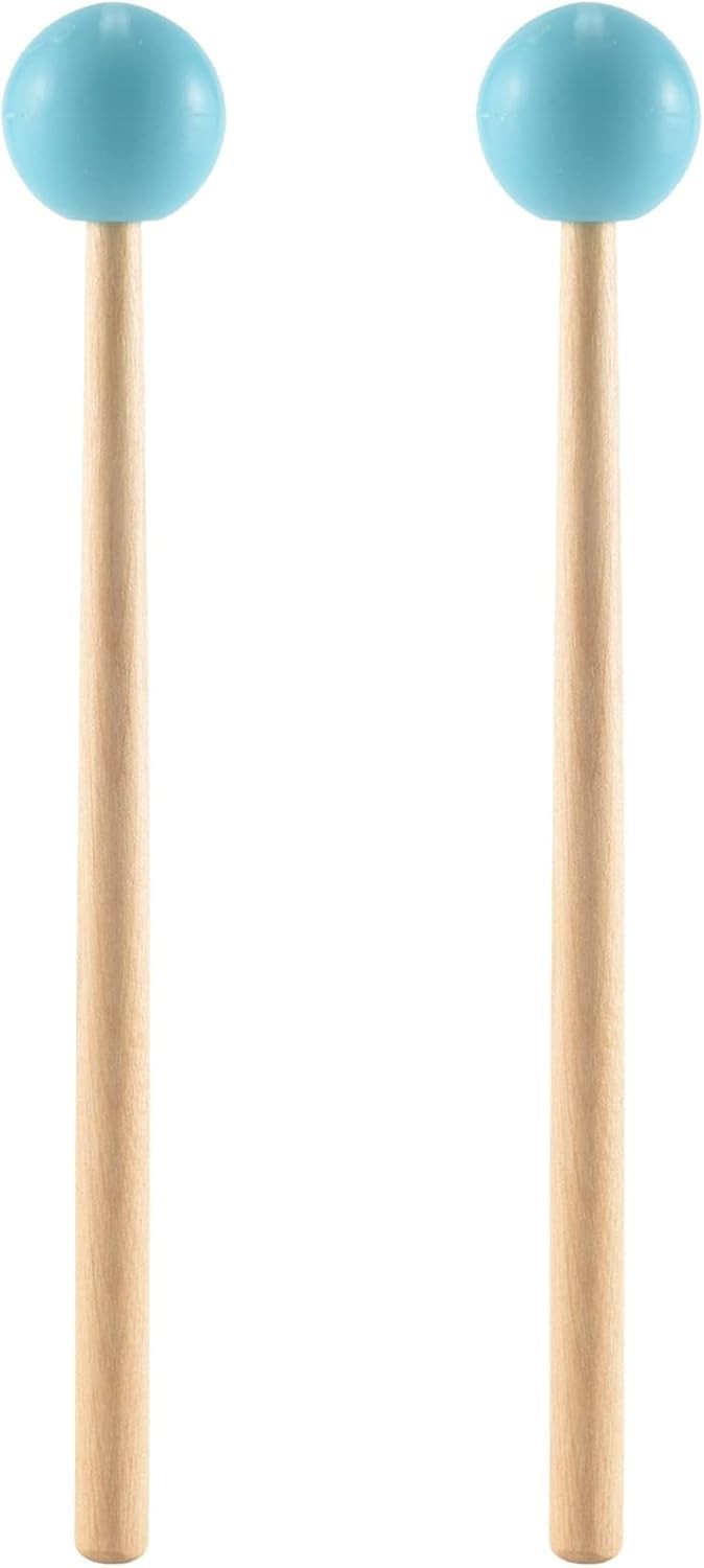 2Pcs Rubber Sticks Wood Handle Mallets for Glockenspiel Xylophone Music Green