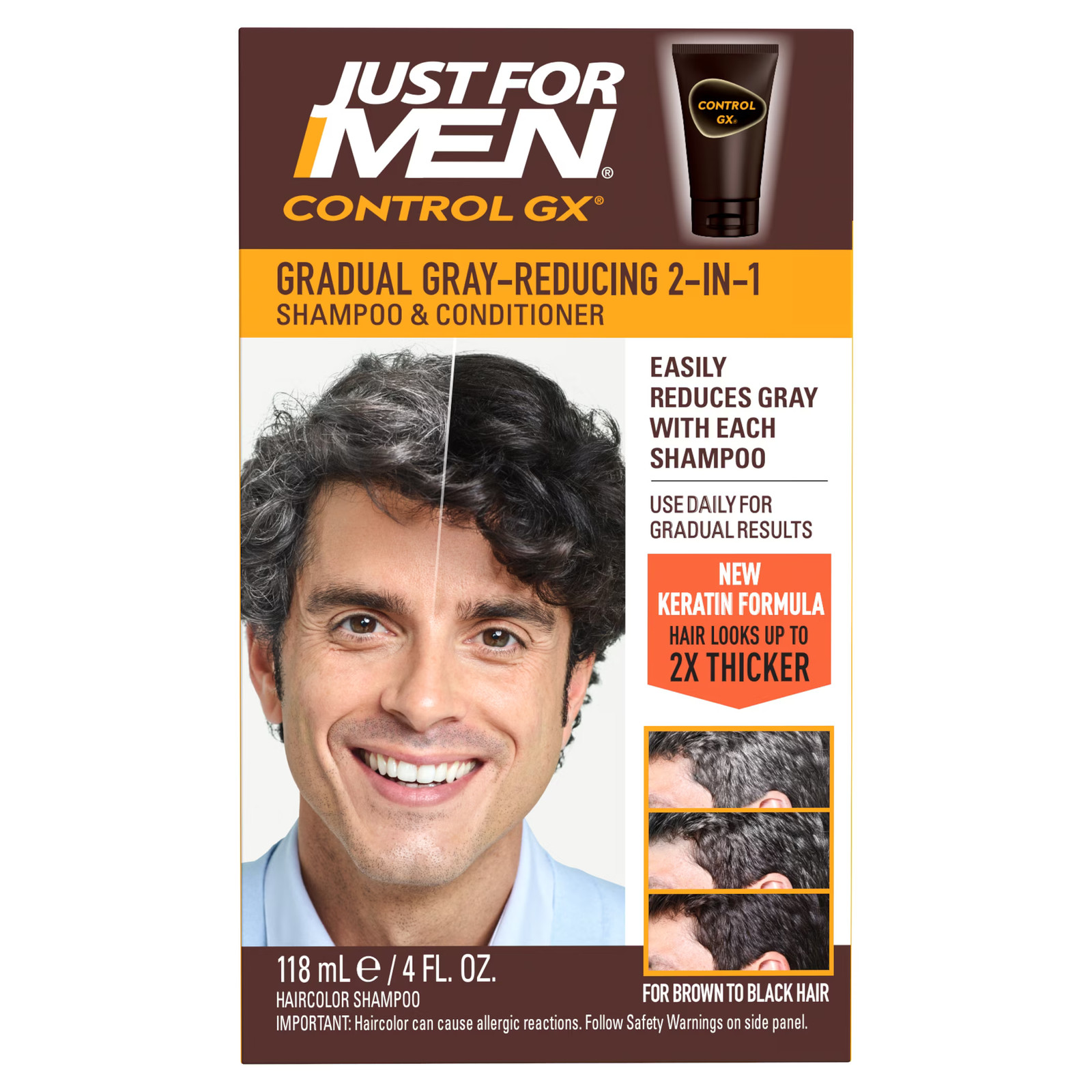 Just For Men Control GX Grey Reducing Shampoo, Gradual Hair Color
