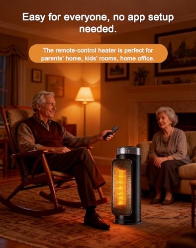 1500W PTC Space Heater with Remote Basic 15.8 inch Heater - Standard Model