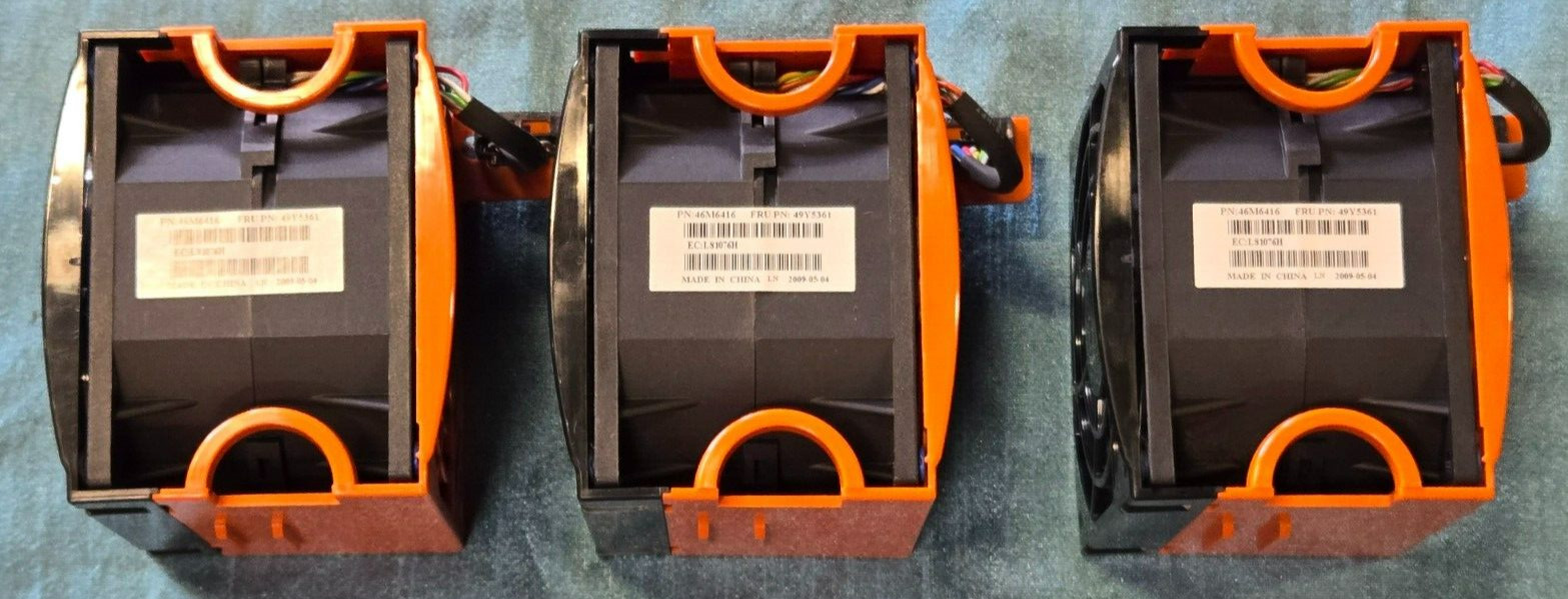 Lot of 3 IBM Delta GFB0812SHS Fan Server FRU PN 49Y5361 Hot Swap DC12V