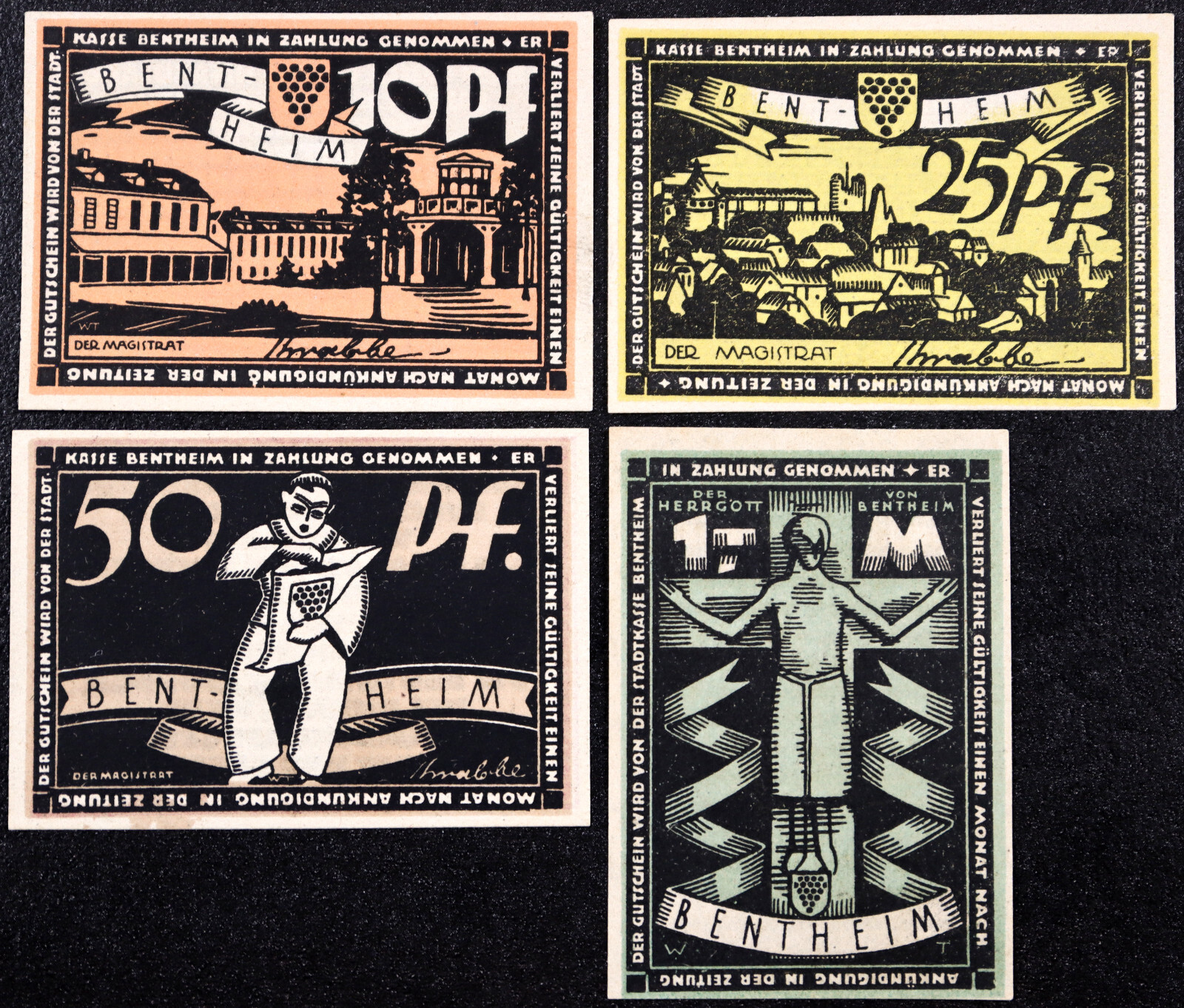 BENTHEIM 1921 very small notes! Complete Series German Notgeld