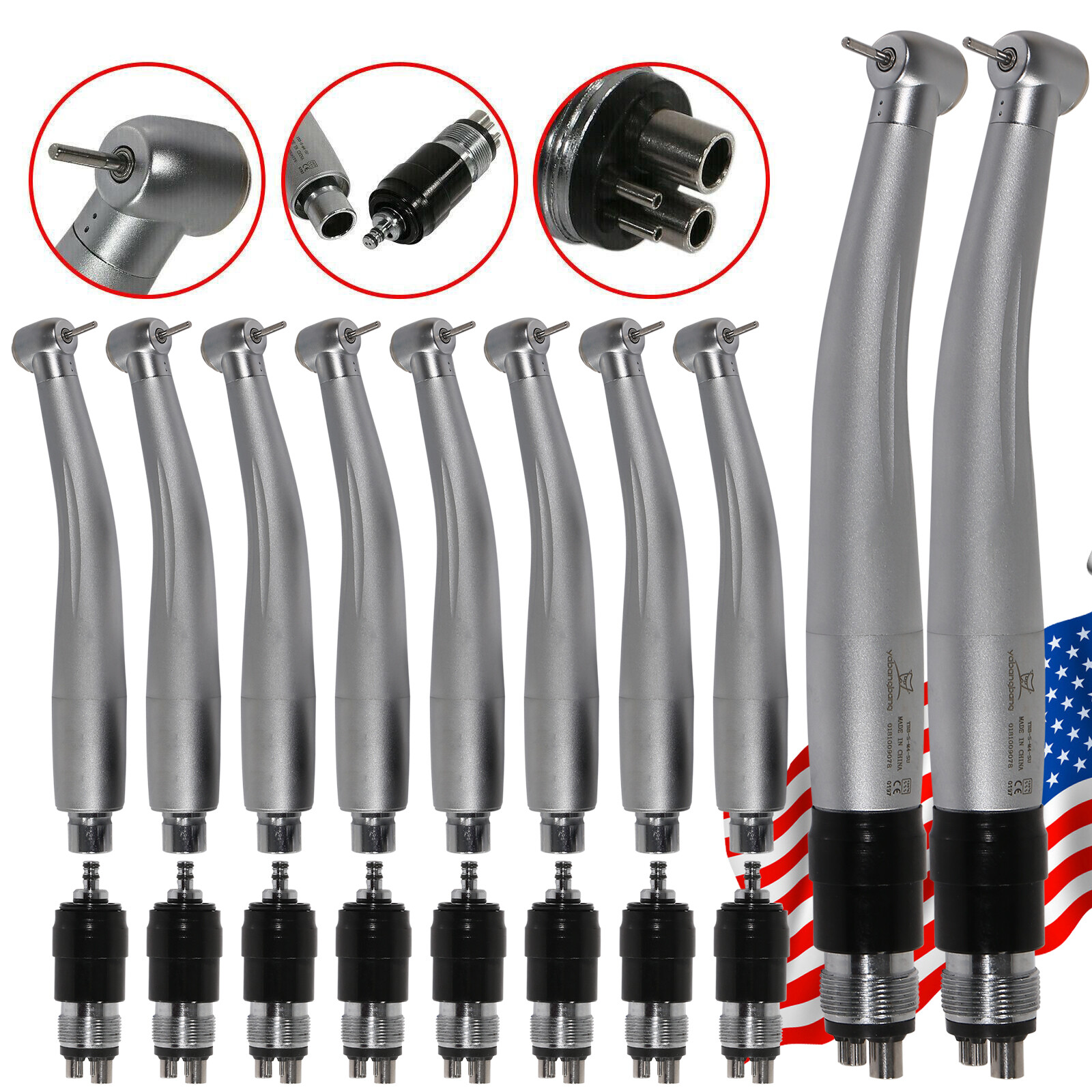 1-10 NSK STYLE Dental high speed handpiece / 4 Holes quick coupling connect USA
