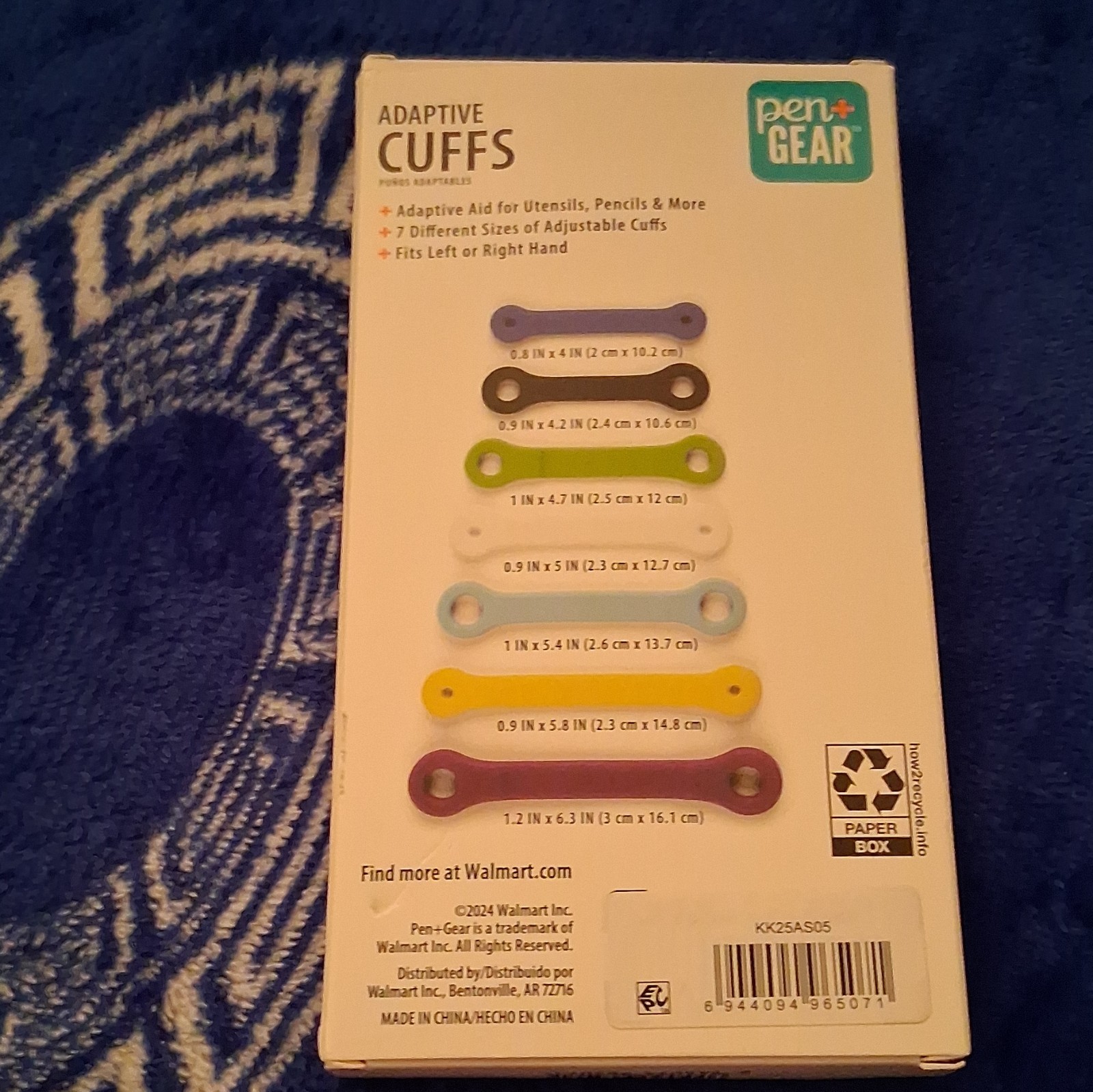 Pen+Gear Adaptive Cuffs 7-Piece Set Adjustable Multicolor Fits Left/Right
