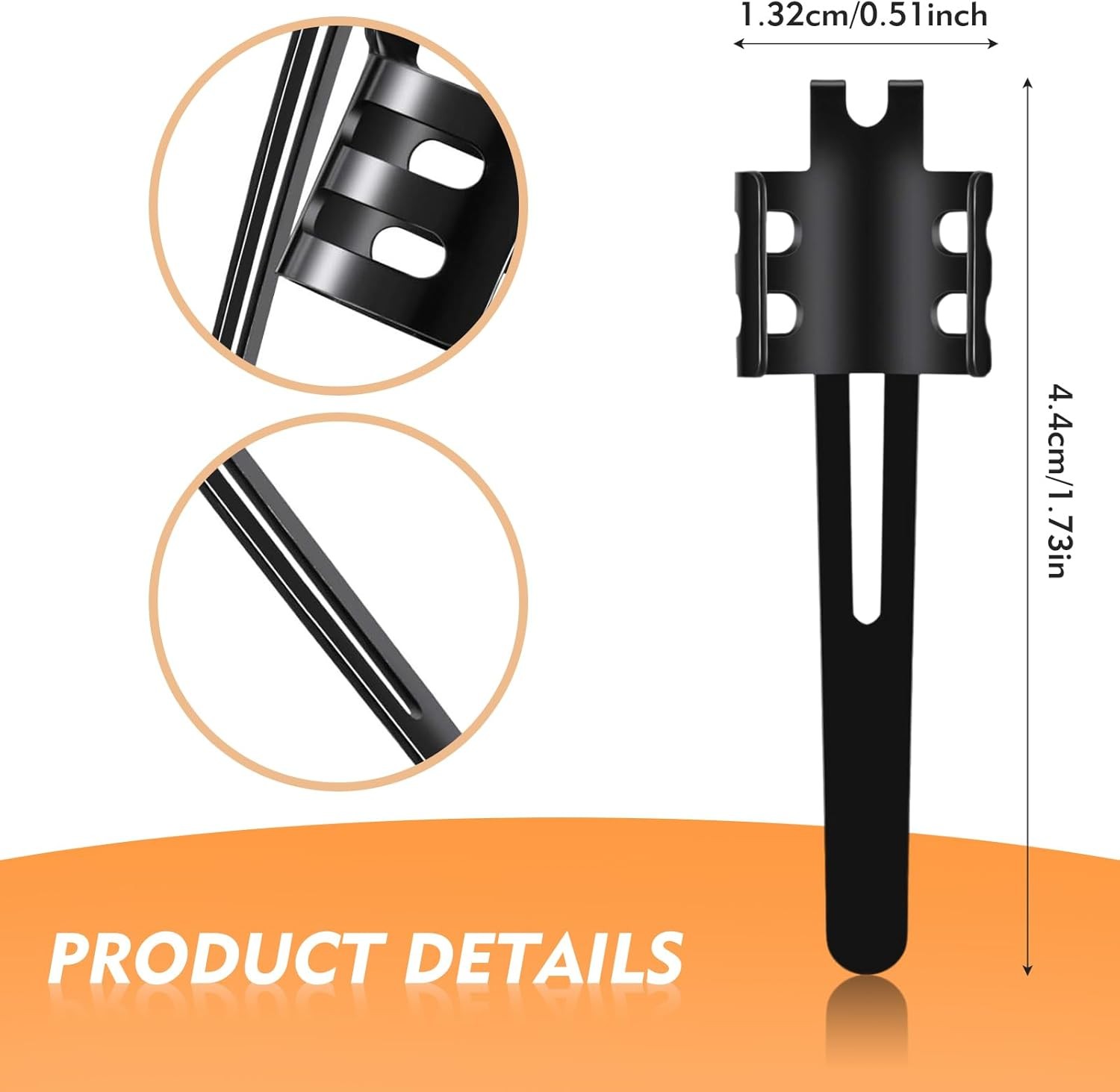 20 Pieces Replacement Flashlight Clip for Removable Accessories, Black