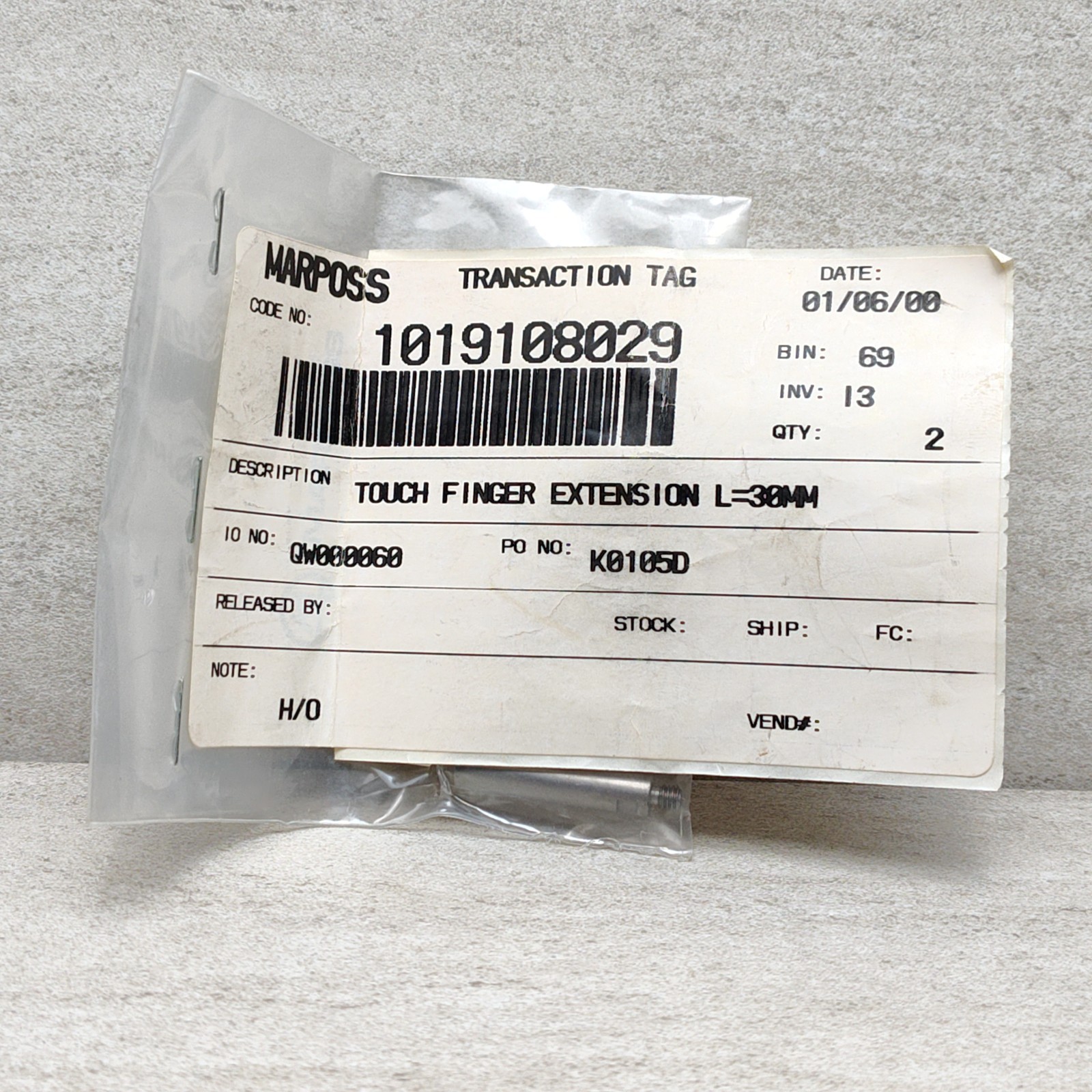 Marposs 1019108029 Steel Stylus Extension 30mm 1.18"