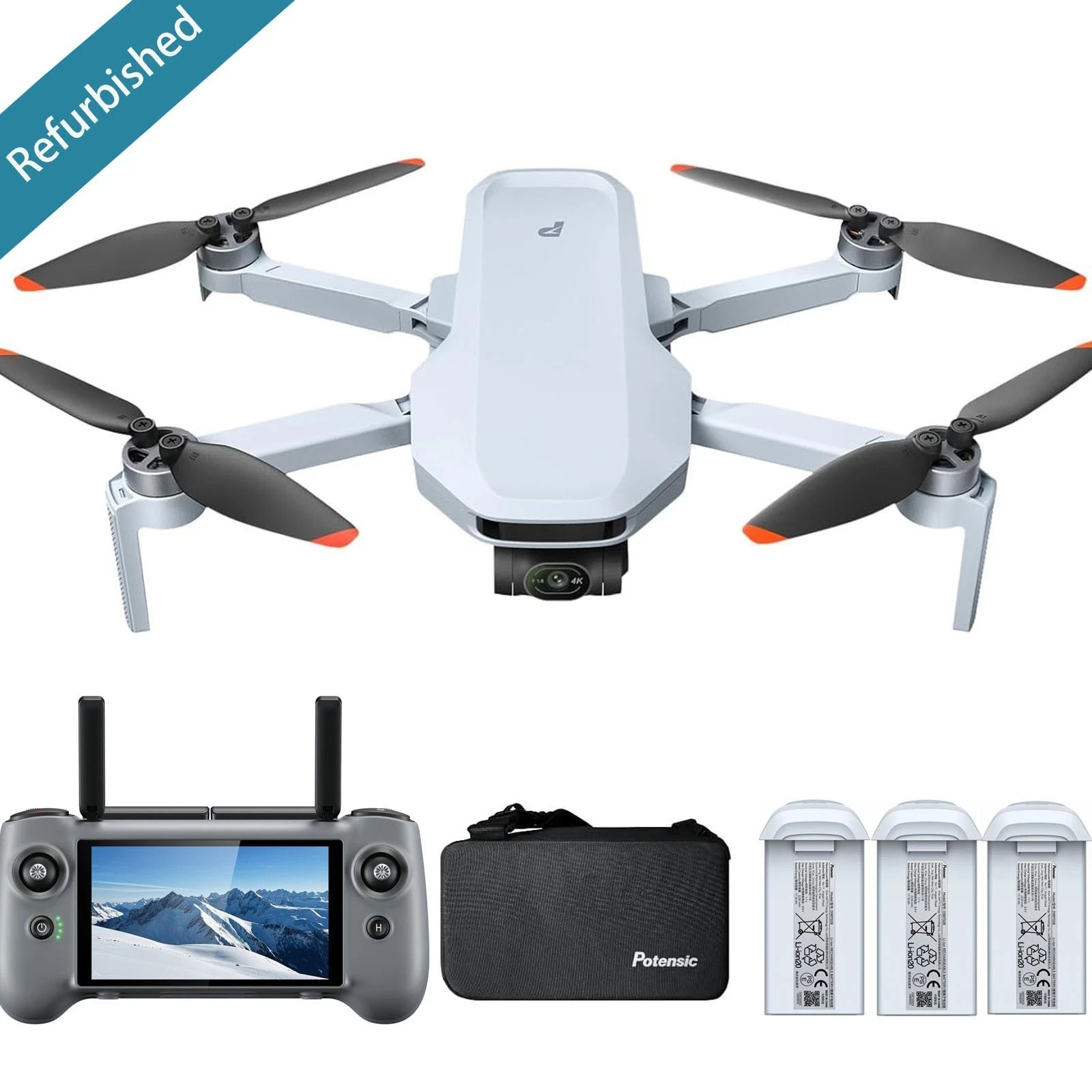 Potensic ATOM 2 Fly More Combo with RC PTD 1 Drone 4K Camera  plus Potensic Care