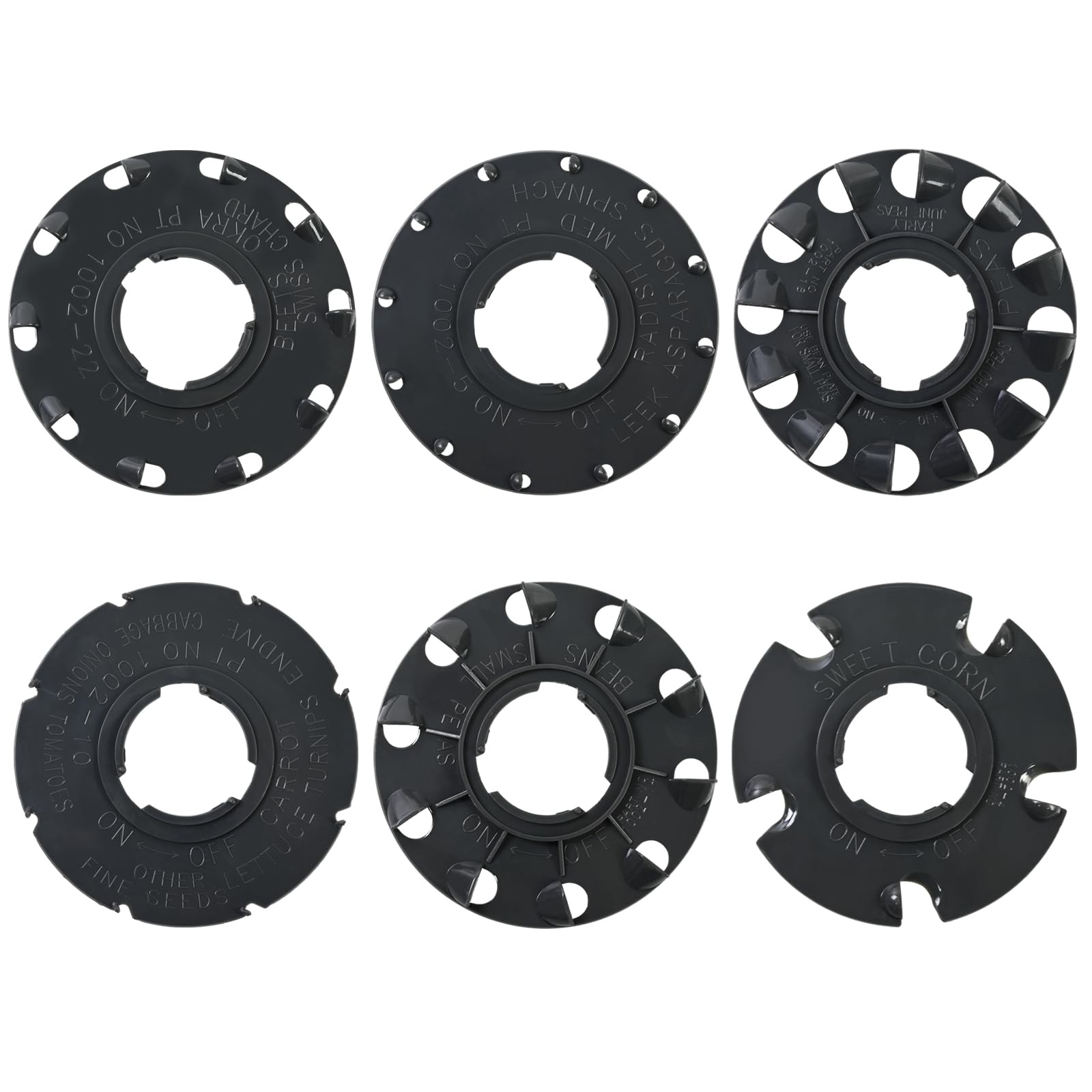 XQK 60009 Set 6 Standard Seed Plates Compatible with Earthway 1001-B Gray