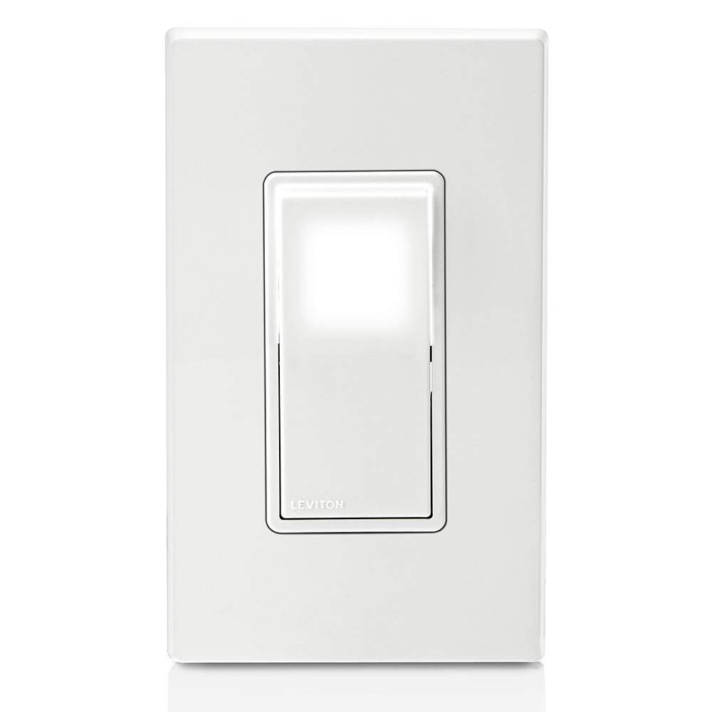 15 Amp Decora LED Light Switch, Illuminated Single Pole, White