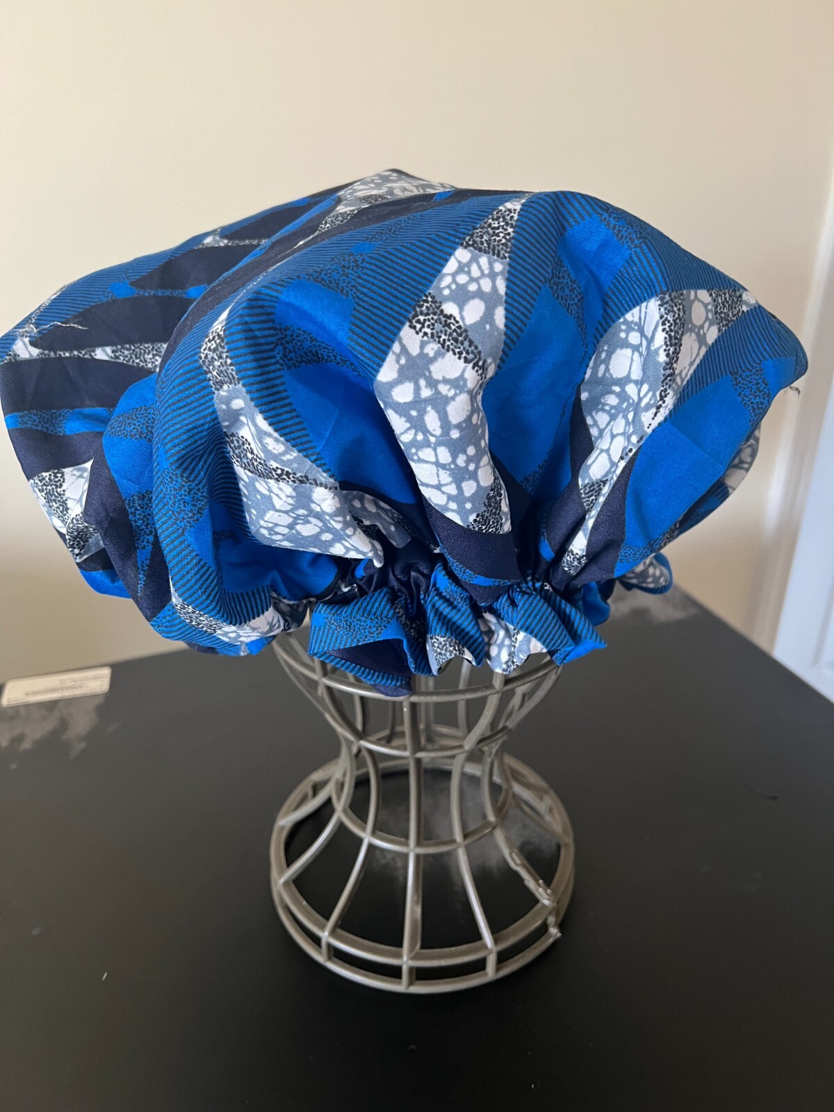 African Prints Patterns Multi Color Big Bonnet w/Satin Lined. Made in India.