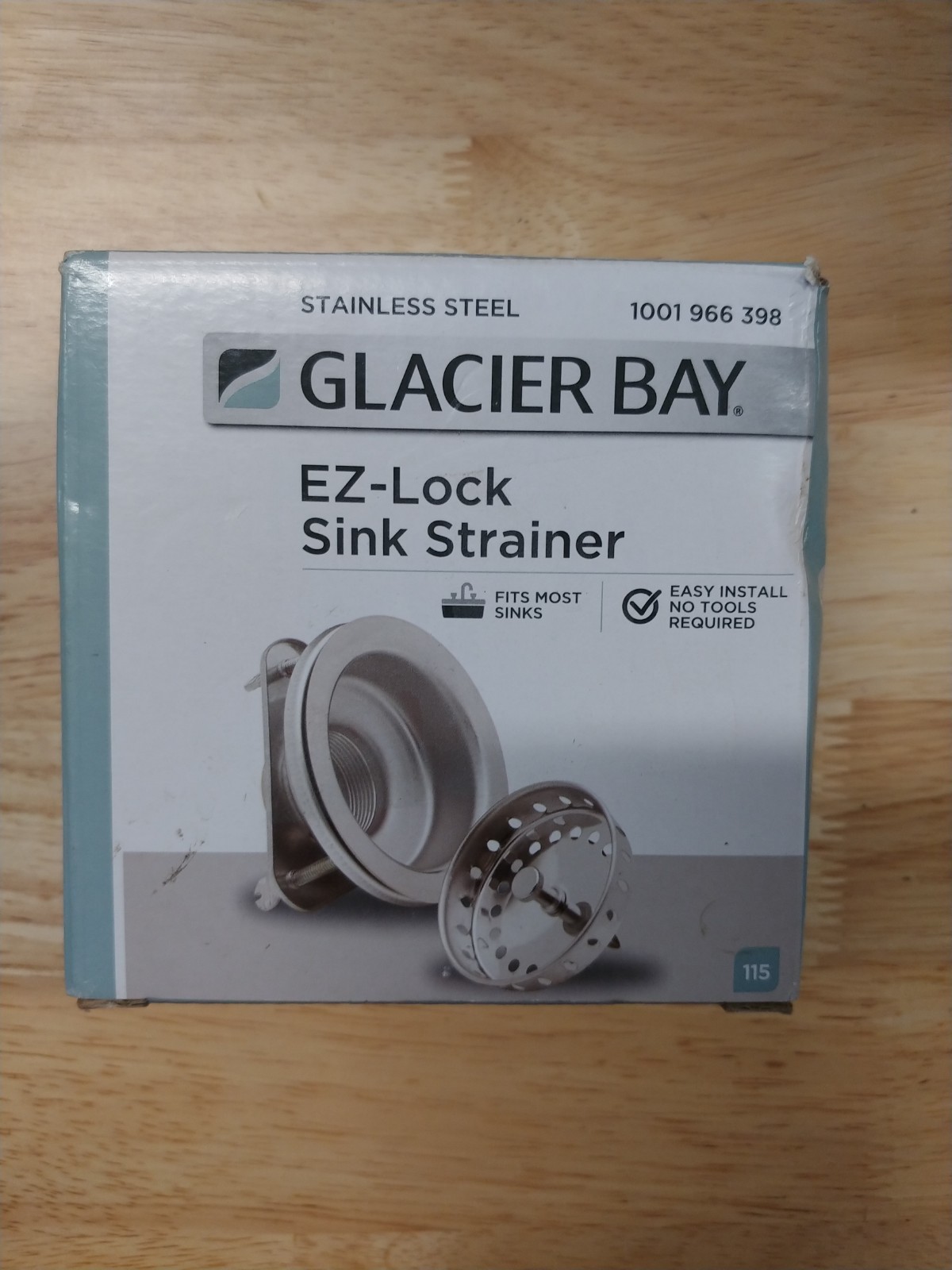 Glacier Bay, Kitchen Sink Drain Strainer, EZ Lock Sink Strainer, 1001-966-398