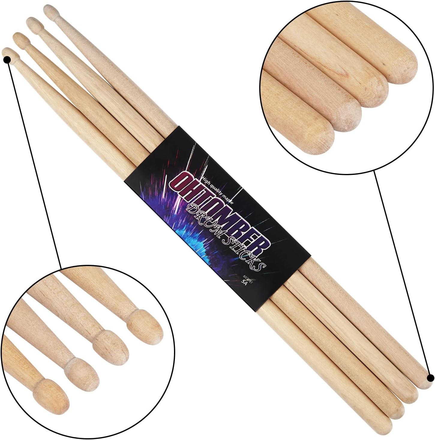 Drum Sticks 2 Pair 5A Maple Drumsticks