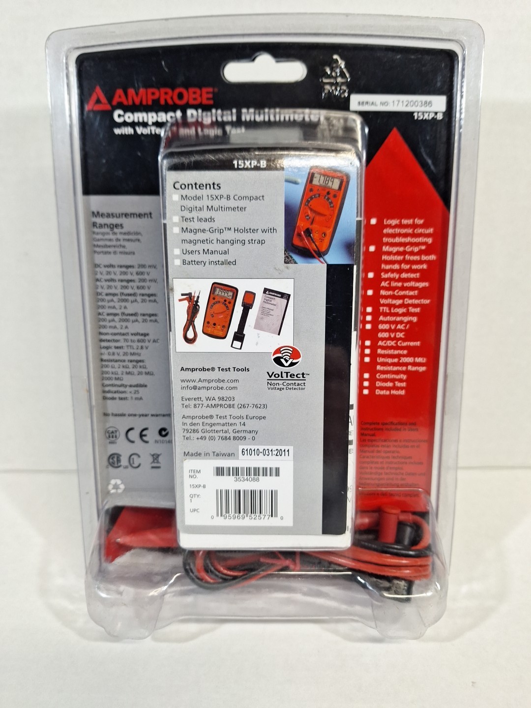 Digital compact Multimeter With Noncontact Voltage Indicator And Logic Tes