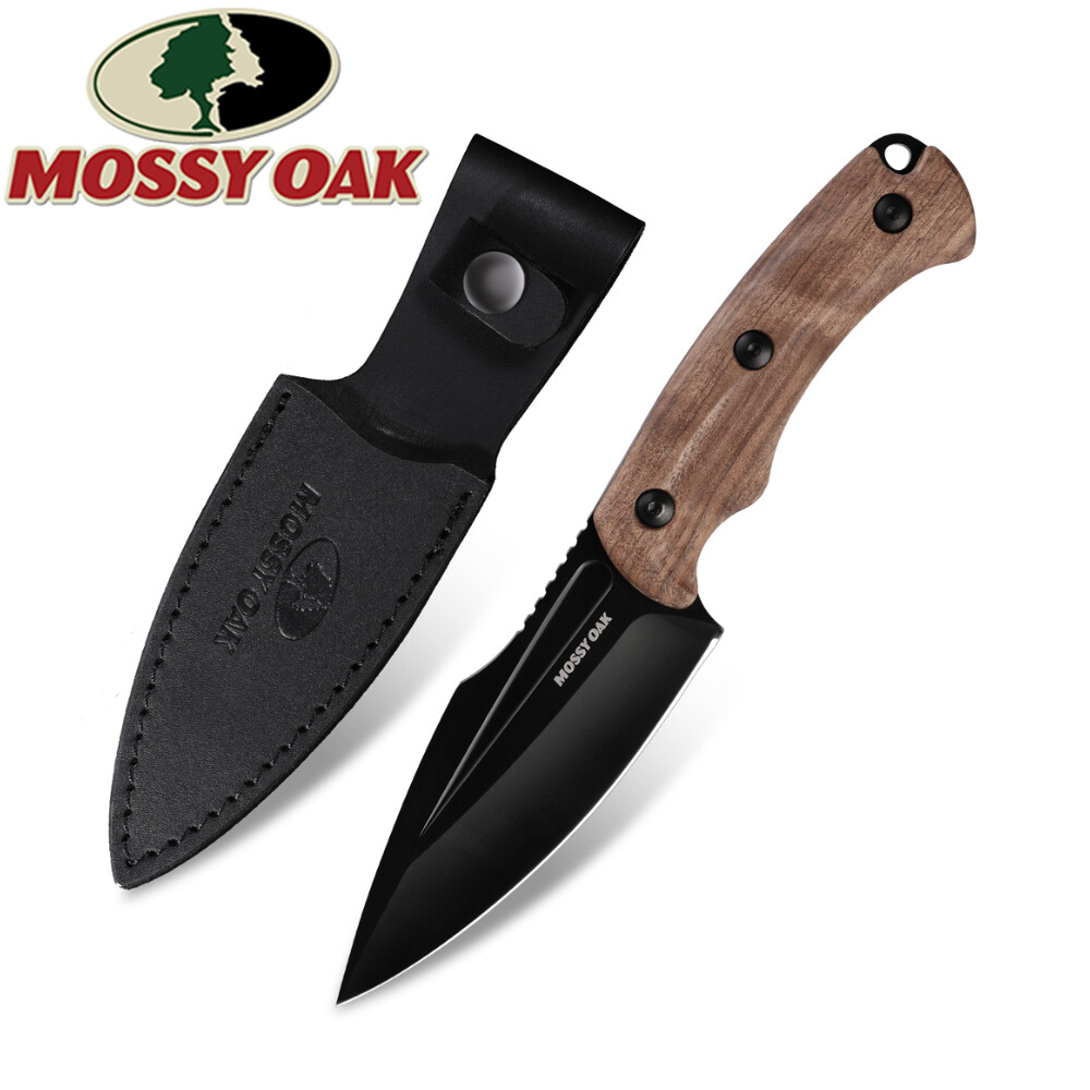 Mossy Oak Full-tang Fixed Blade Knife w/Sheath Wood Handle Stainless Steel Blade