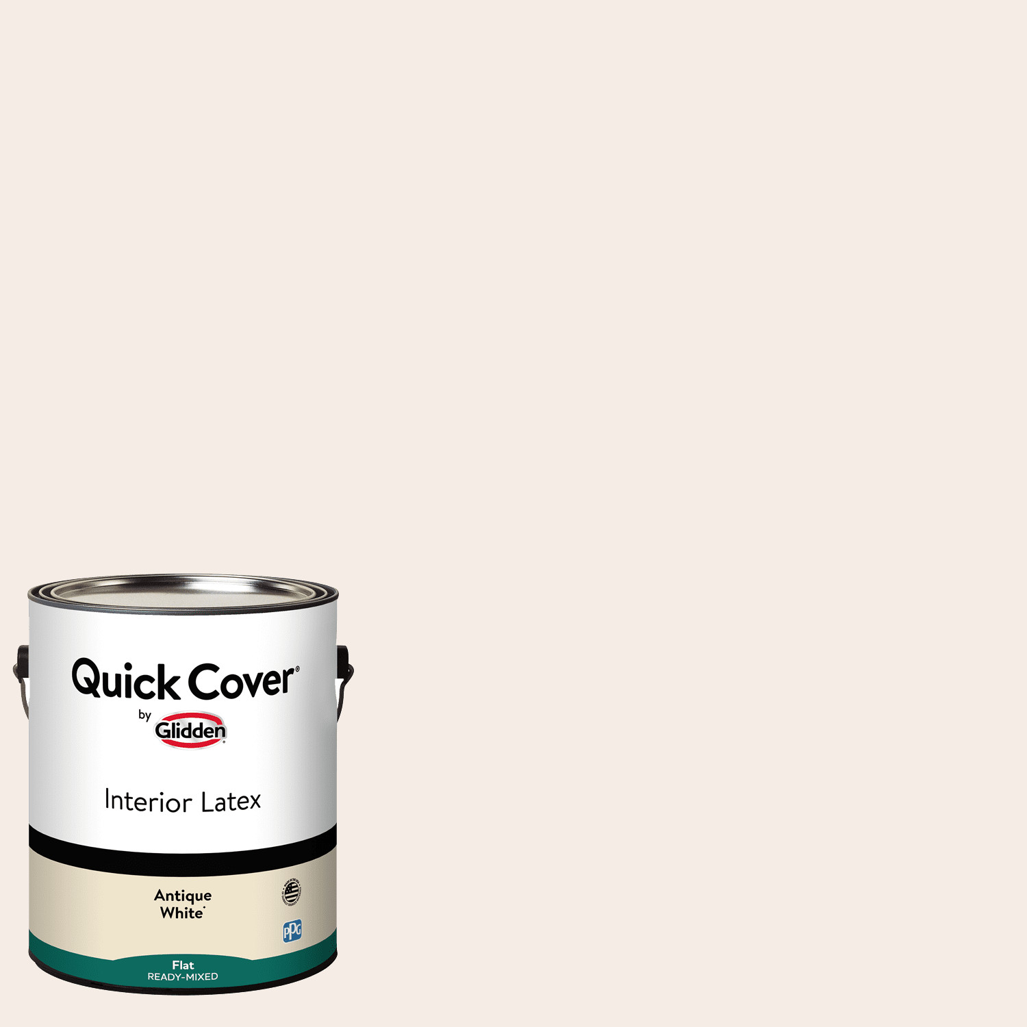 1 Gal Glidden Quick Cover Interior Latex Paint Flat, Antique White,