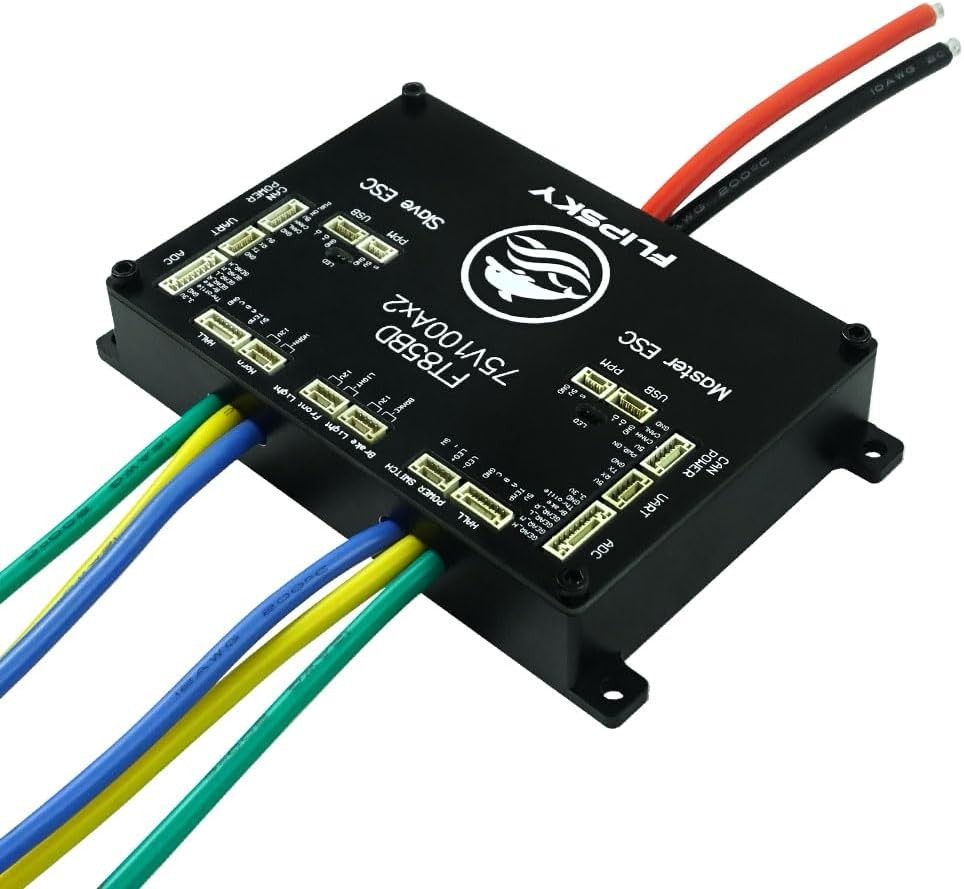 FLIPSKY FT85BD Dual ESC 84V 200A L132*W81*H26.5mm(Including Alu. Case), BLACK