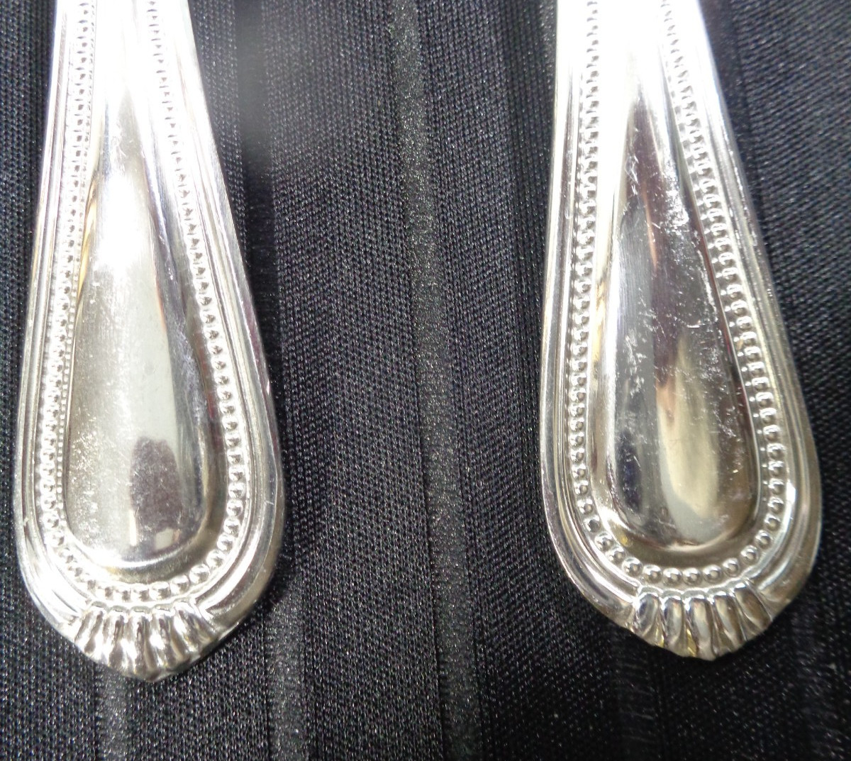 Oneida Countess Stainless Steel Flatware Serving Fork & Spoon Beaded USED