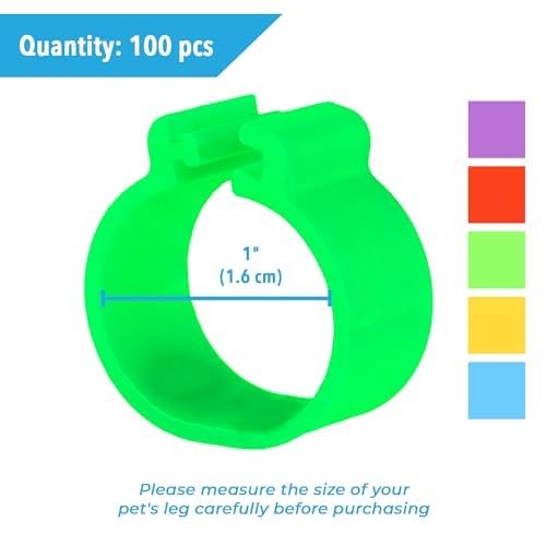 Chicken Leg Bands - Numbered & Multi-Colored Poultry Plastic Bands for Ducks, T