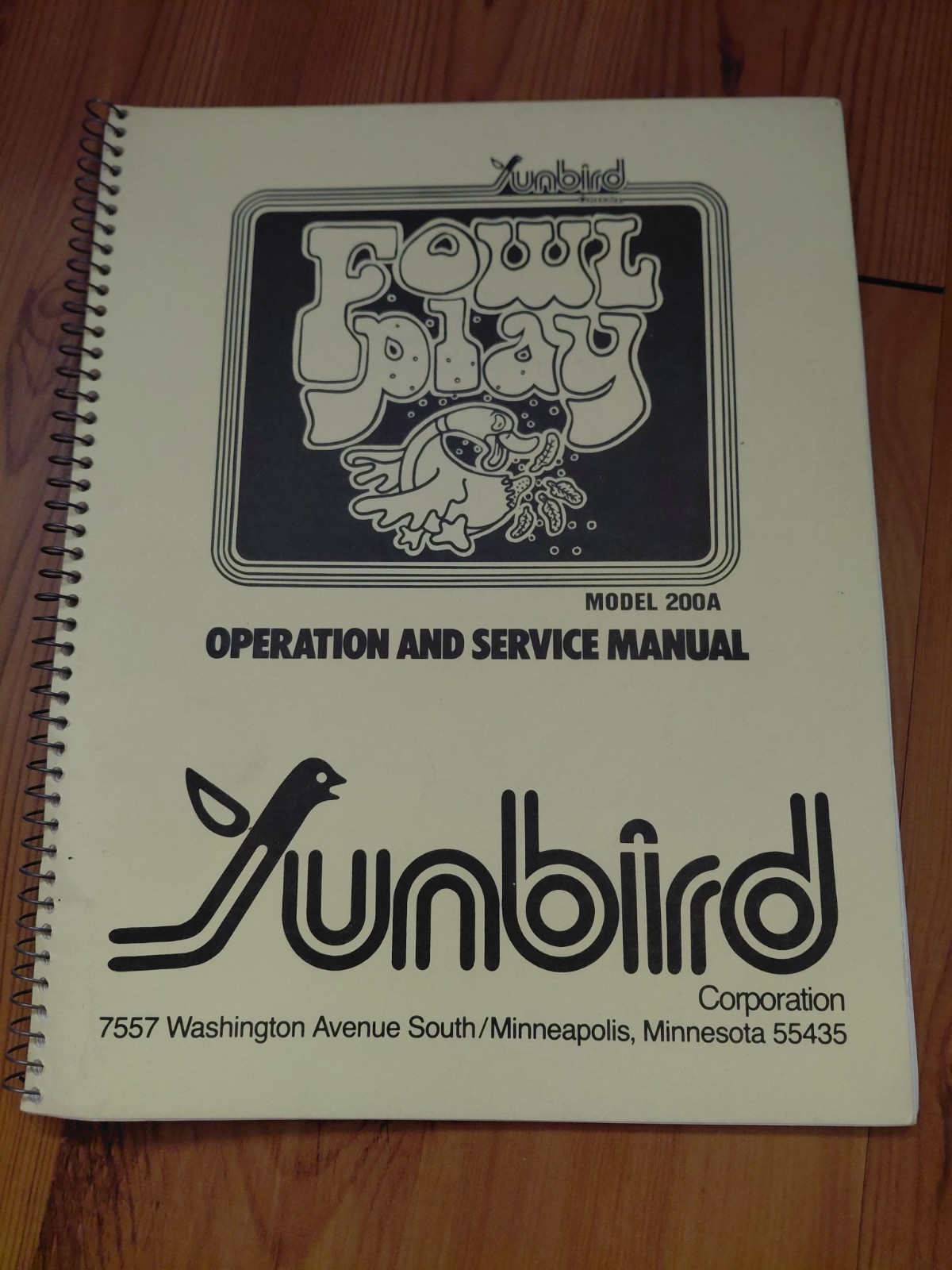 SUNBIRD Fowl Play Operation And Service Manual  Model 200A
