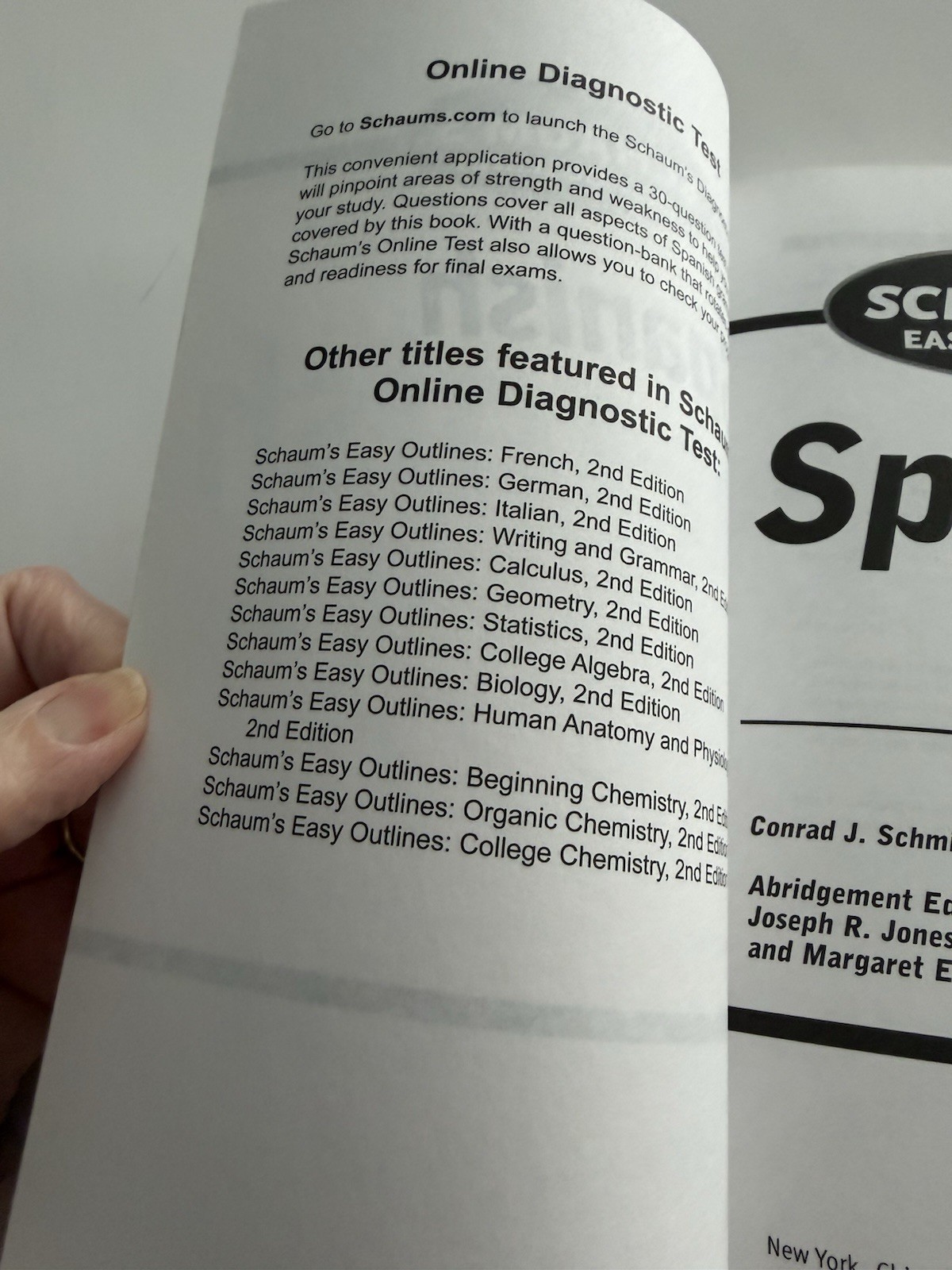 Schaum's Easy Outline Of Spanish, Second Edition—EUC