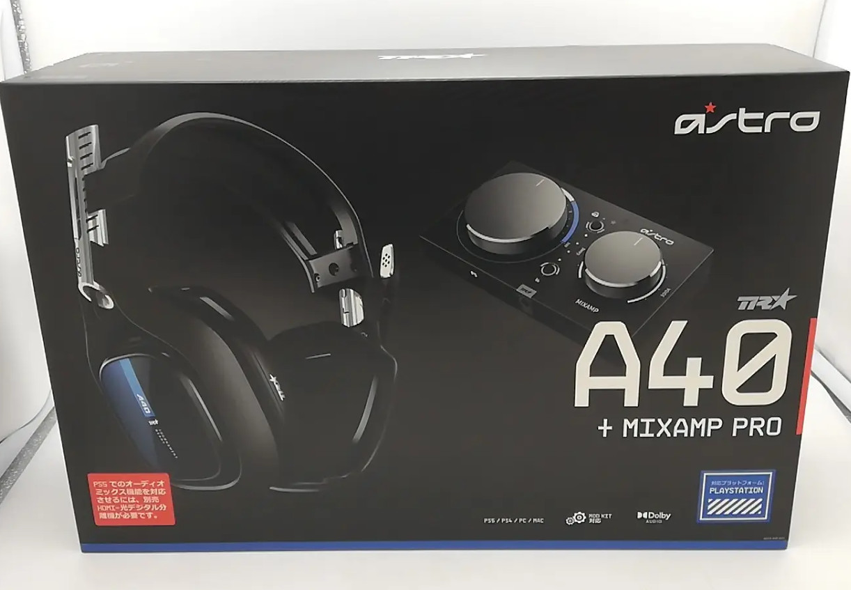 ASTRO A40 TR + Mixamp Pro Wired Gaming Headset Tested Used  From Japan